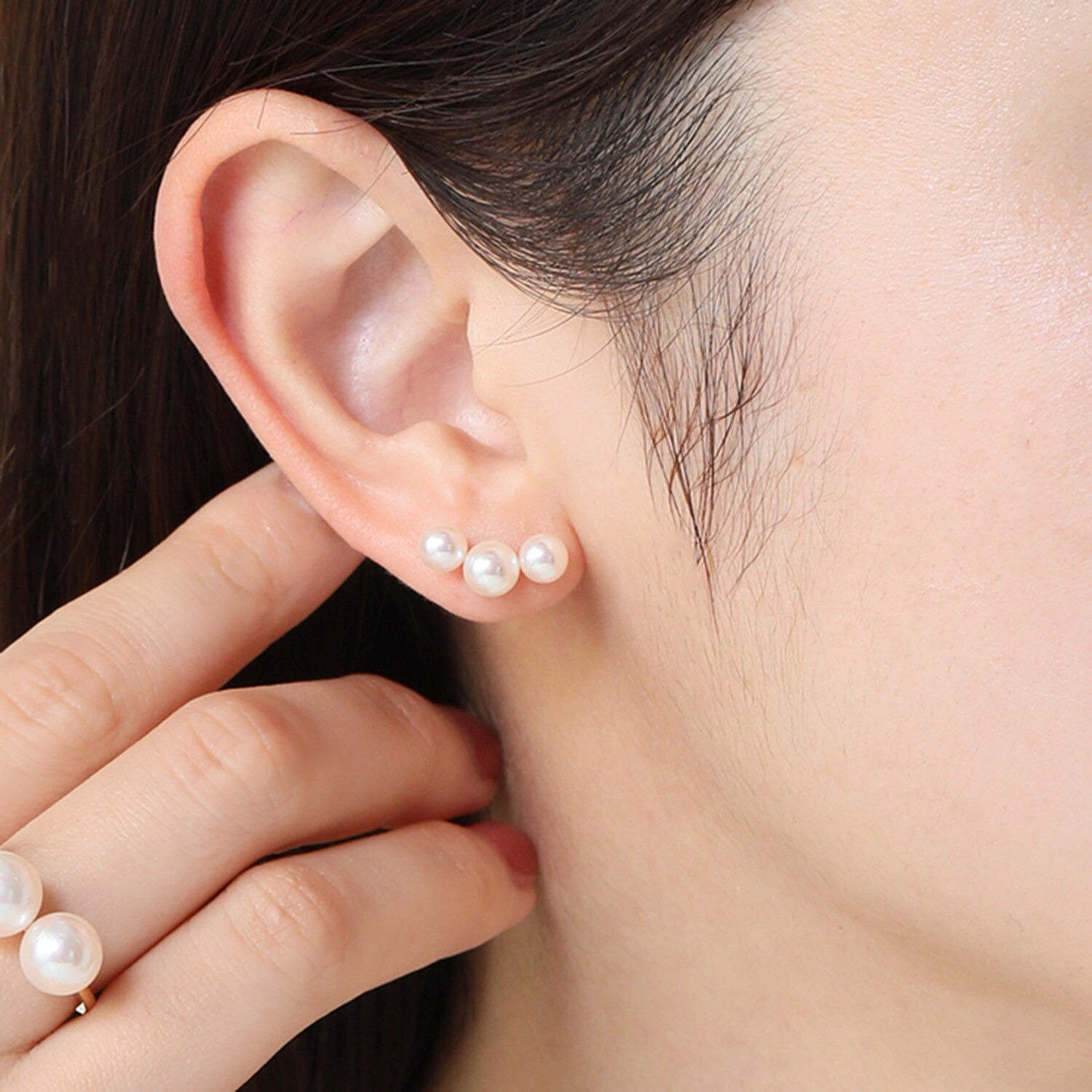 ジュペレ 国産ベビーアコヤパール フローライン ピアス／イヤリング