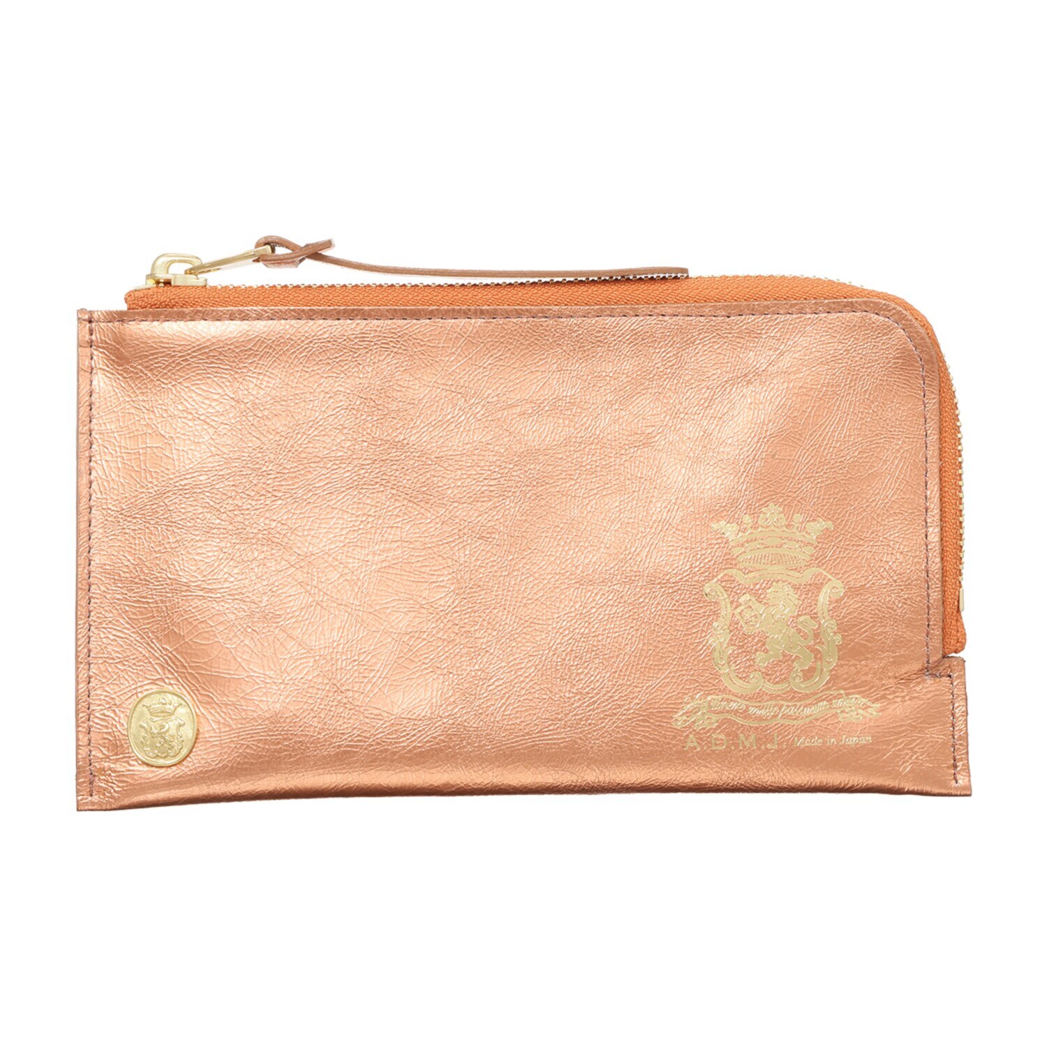 エーディーエムジェイ イタリアンレザー クラックメタル オーガナイザーパース