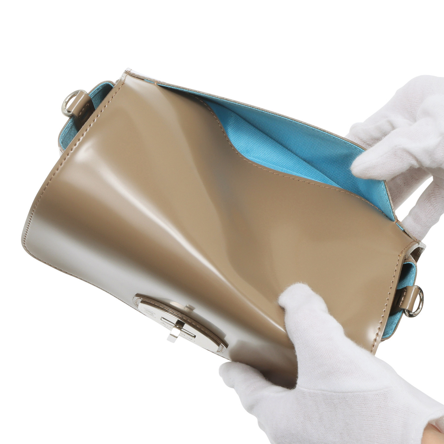 エーディーエムジェイ イタリアンレザー ターンロック ショルダーバッグ