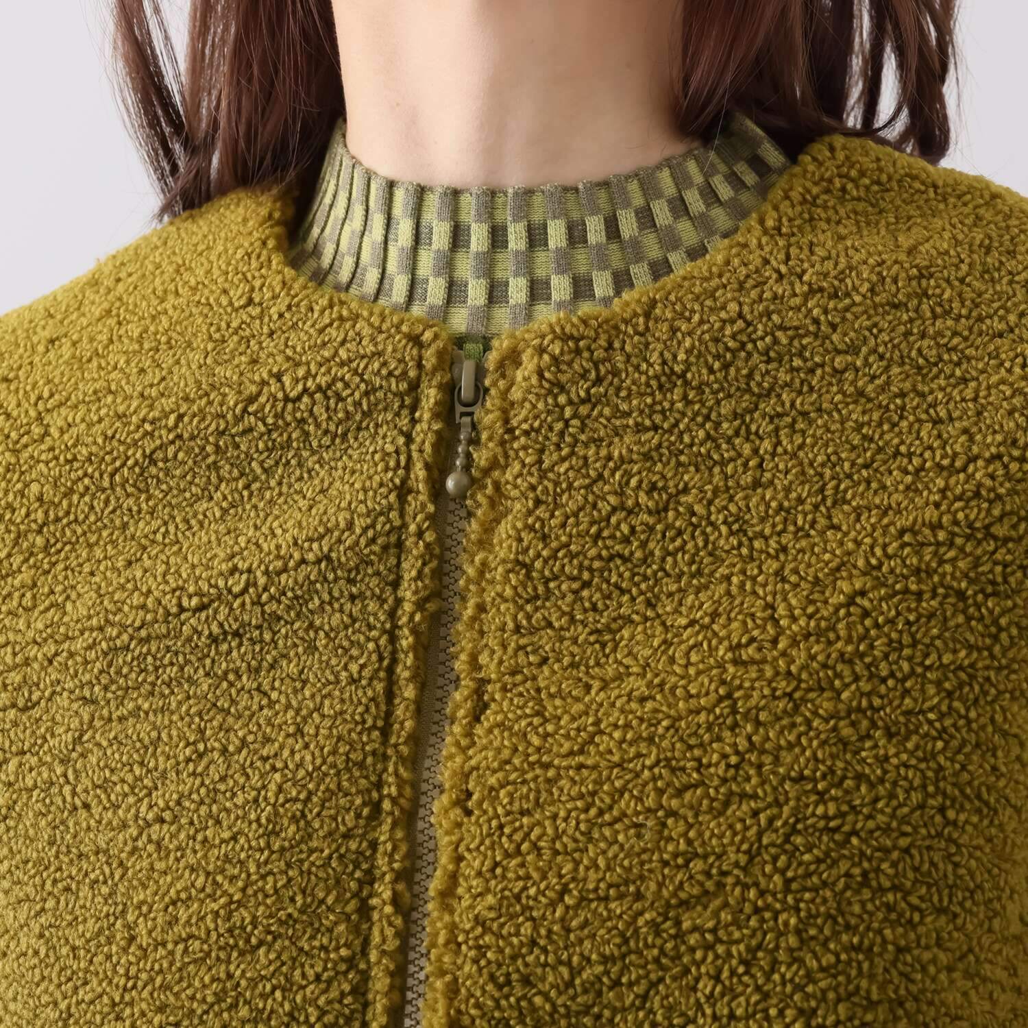 クリン　ヨシキ ボア切替 水玉柄コート