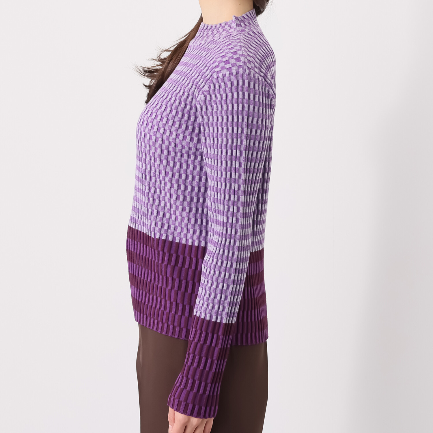 クリン　ヨシキ 配色リブニット プルオーバー