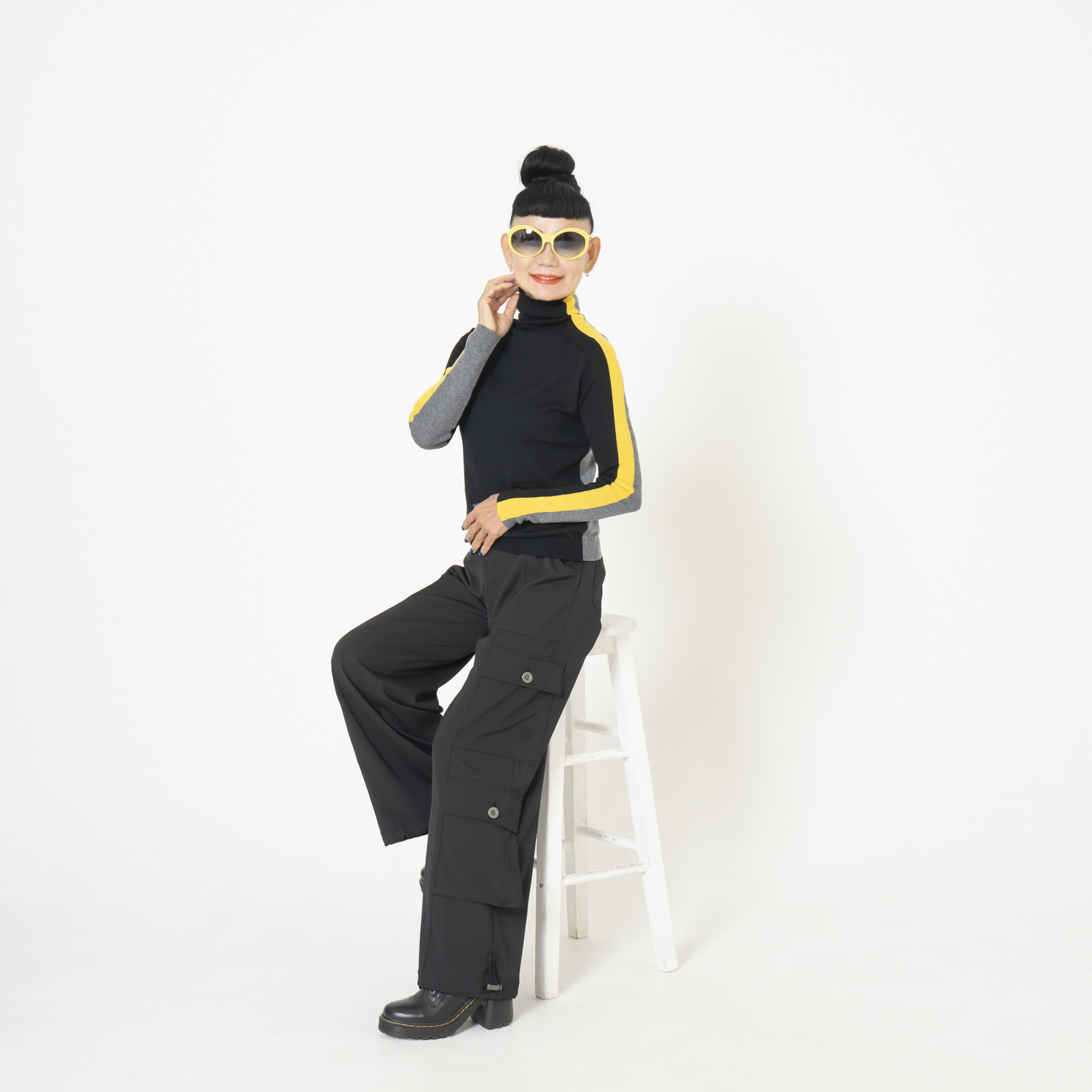 キョウコ　ヒガ 配色 ボトルネックプルオーバー