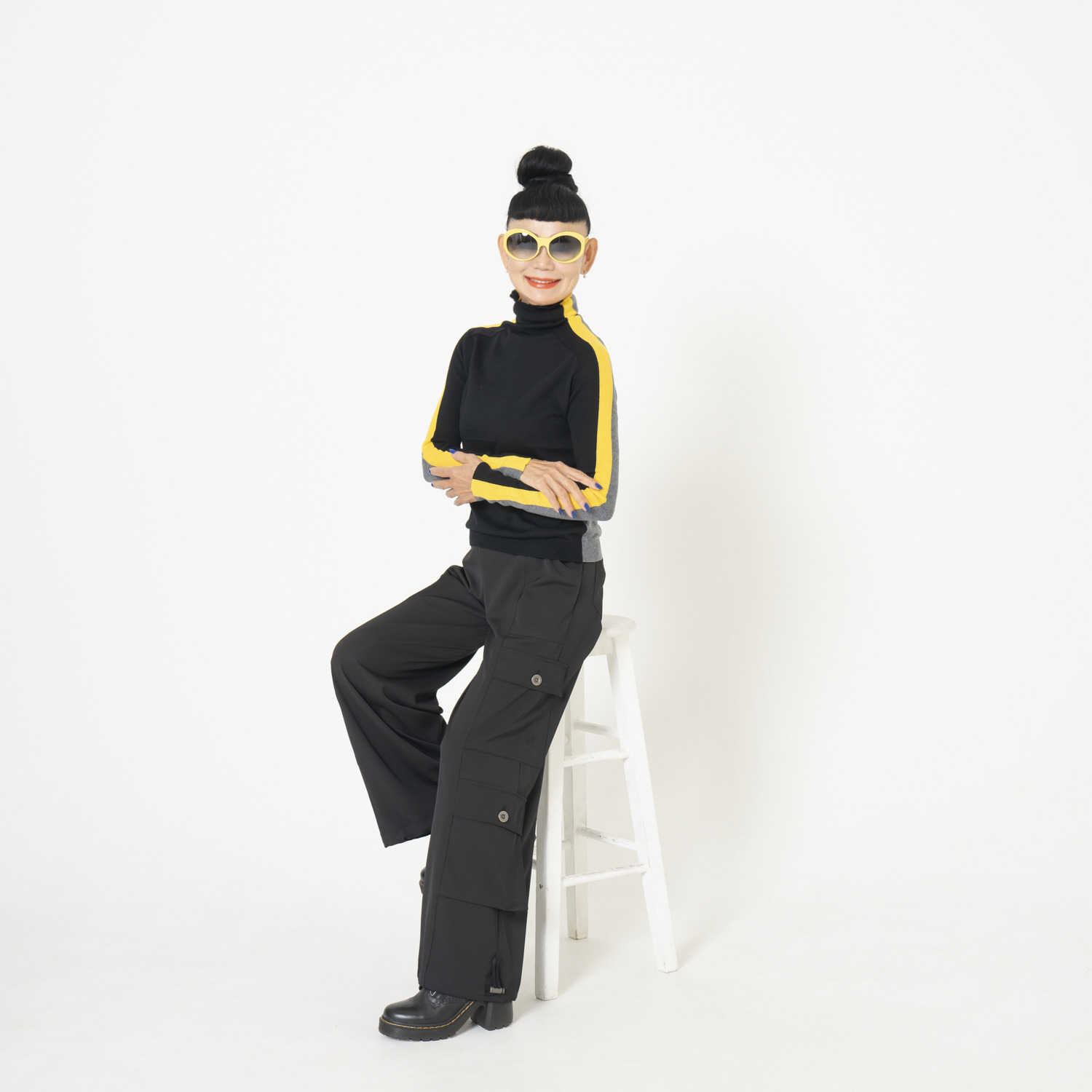 キョウコ　ヒガ 配色 ボトルネックプルオーバー