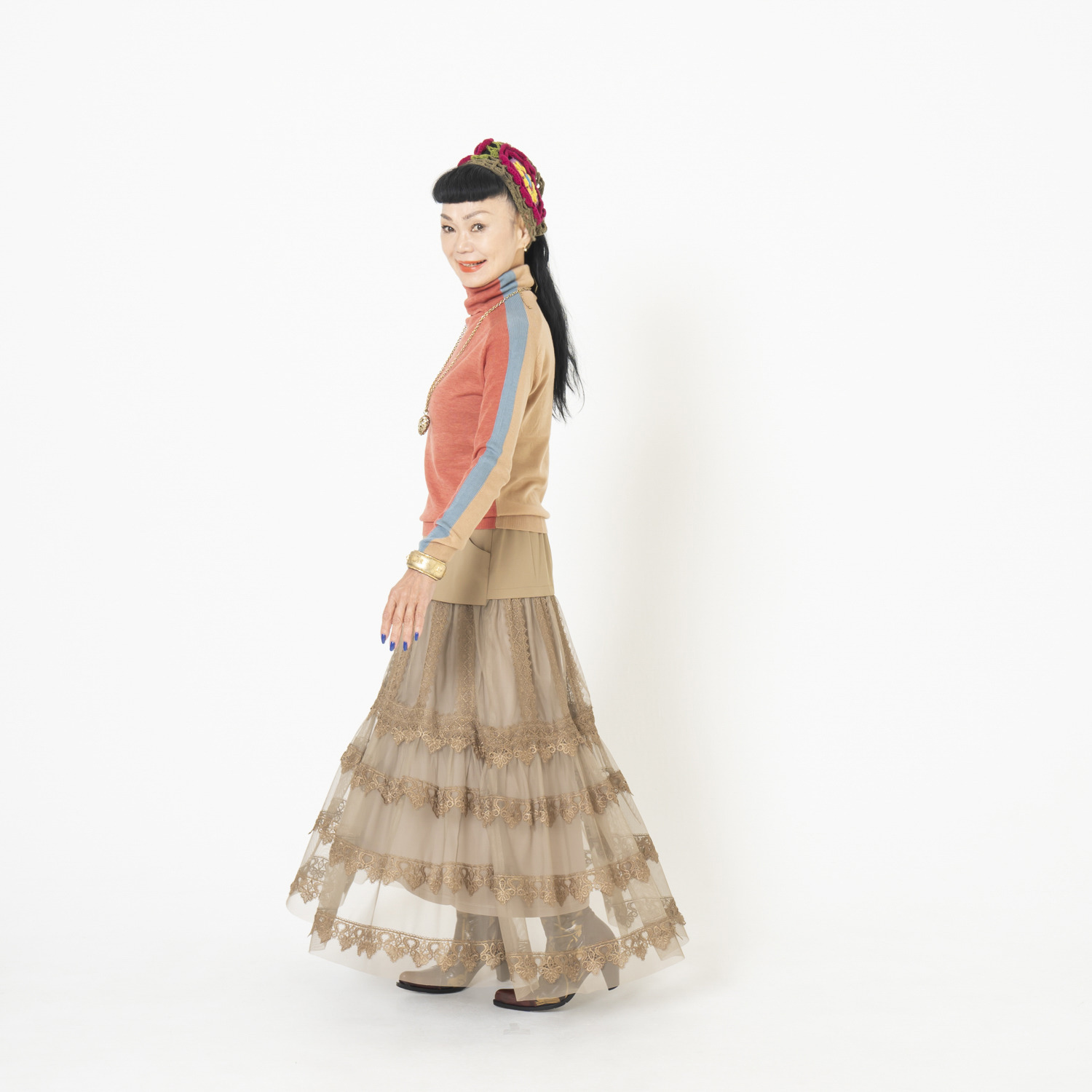 キョウコ　ヒガ 配色 ボトルネックプルオーバー