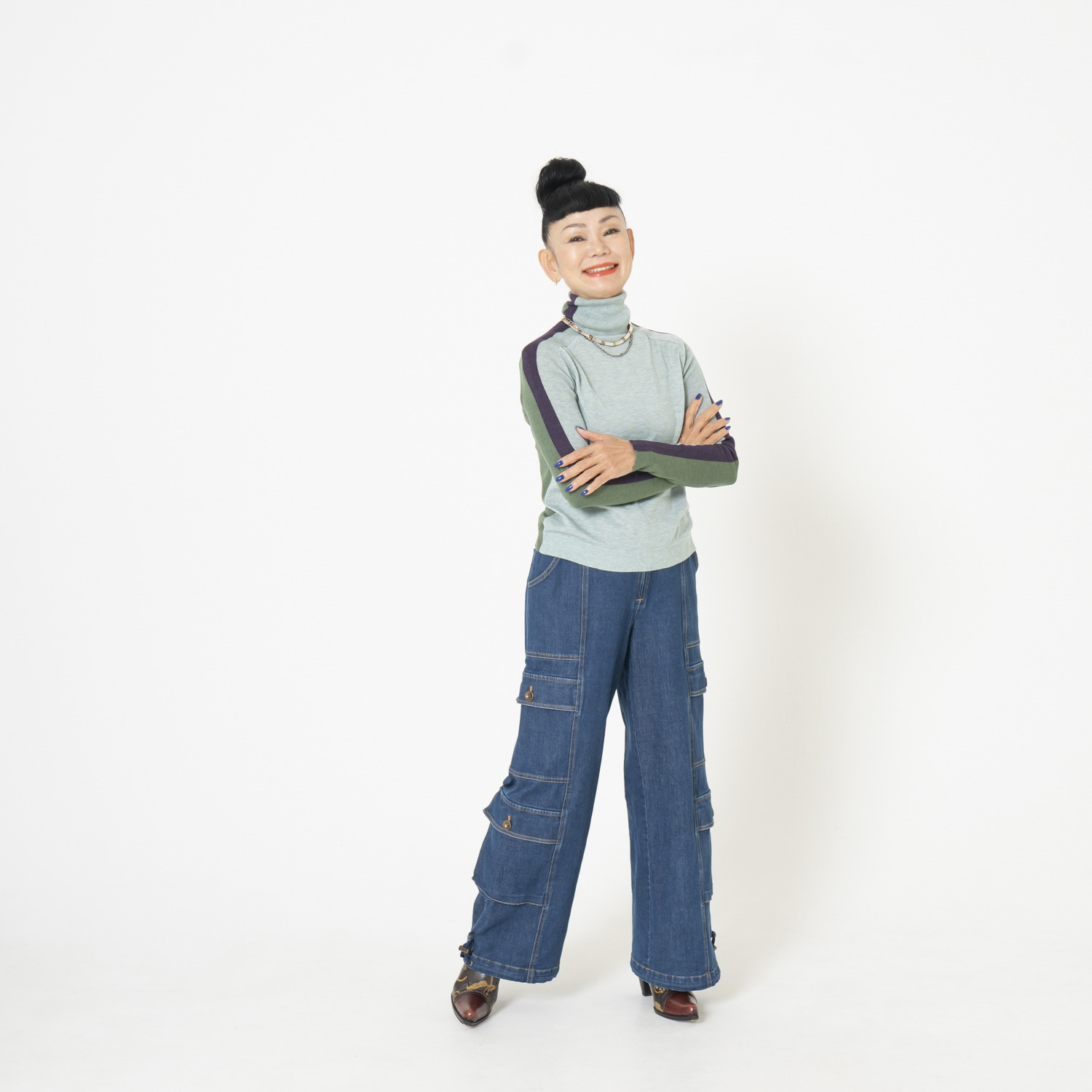 キョウコ　ヒガ 配色 ボトルネックプルオーバー