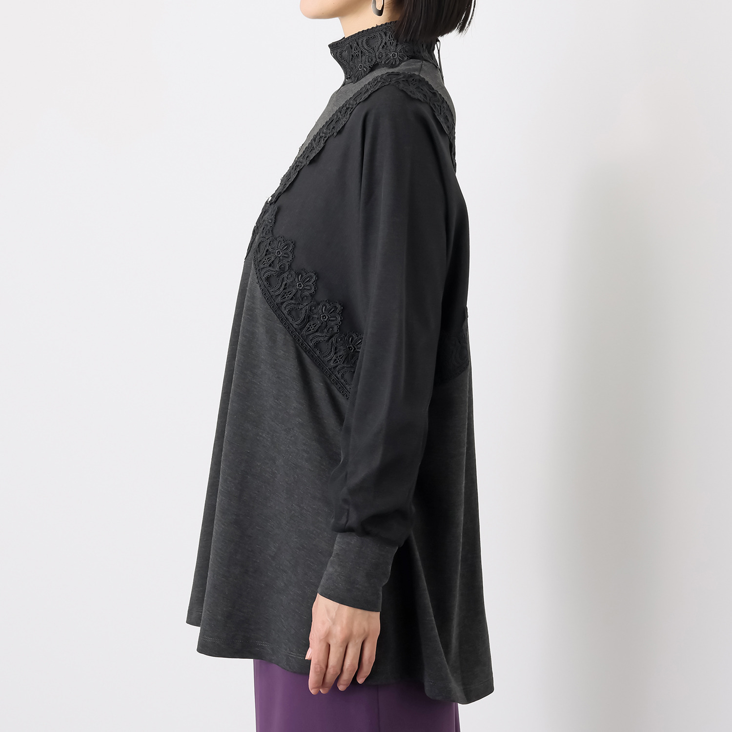 キョウコ　ヒガ チュールレース ミックス チュニックプルオーバー