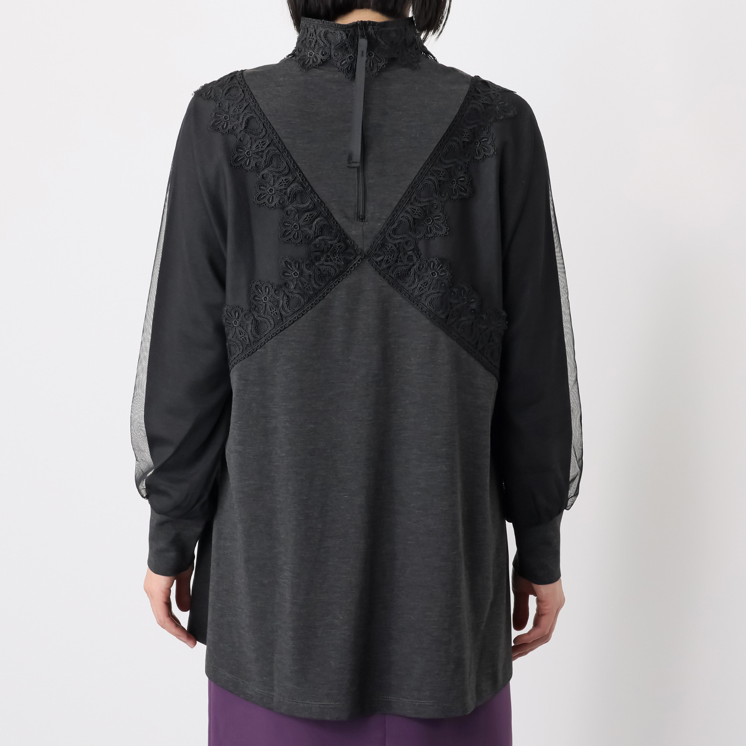 キョウコ　ヒガ チュールレース ミックス チュニックプルオーバー