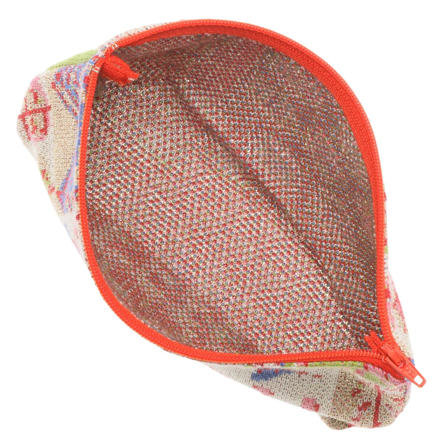 ニジイロキャンプ 日本製 ジャガード編 １２ゲージ 多色使いニットバッグ ＜ポーチ付＞