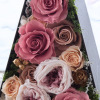 ＧＩＮＺＡ ＳＯＢＩ　ＦＬＯＷＥＲＳ プリザーブドフラワー 三角ボックス フラワーアレンジ “アムールローズツリー”