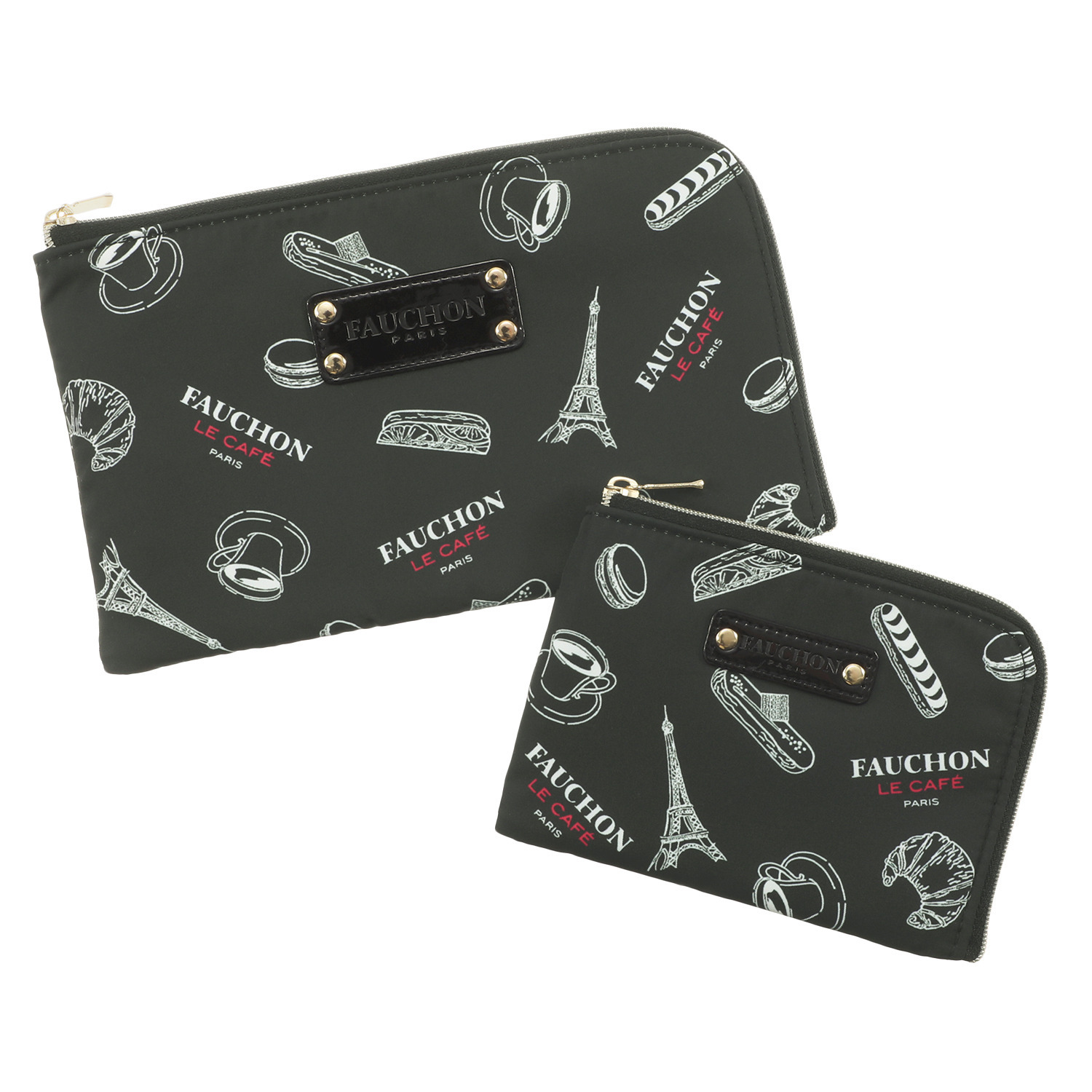 フォション プリント柄 Ｌ字ポーチ＆ コインパスケース