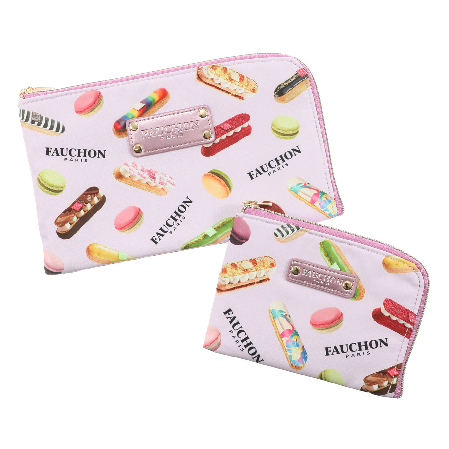 フォション プリント柄 Ｌ字ポーチ＆ コインパスケース