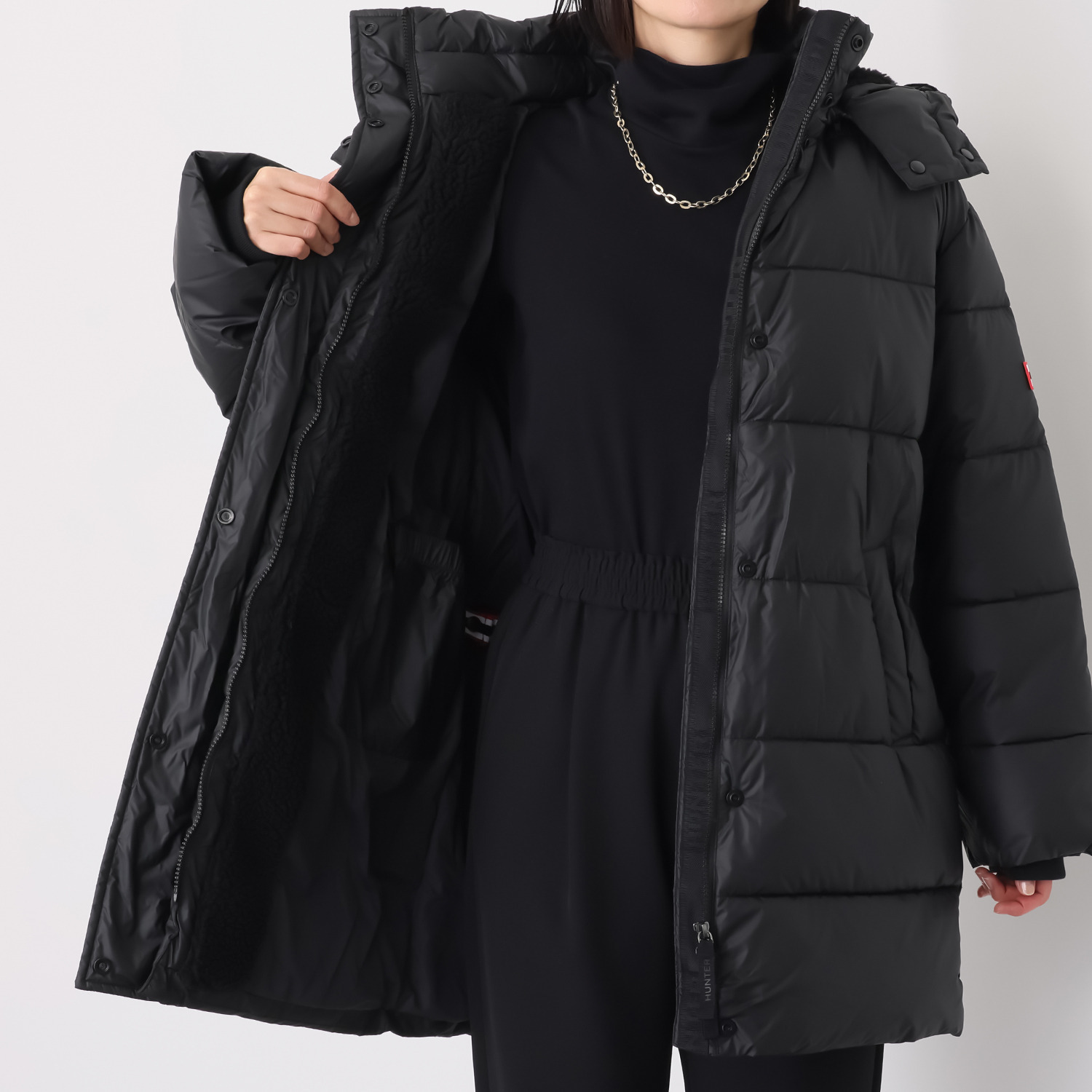 ハンター ミッドレングス パファーコート
