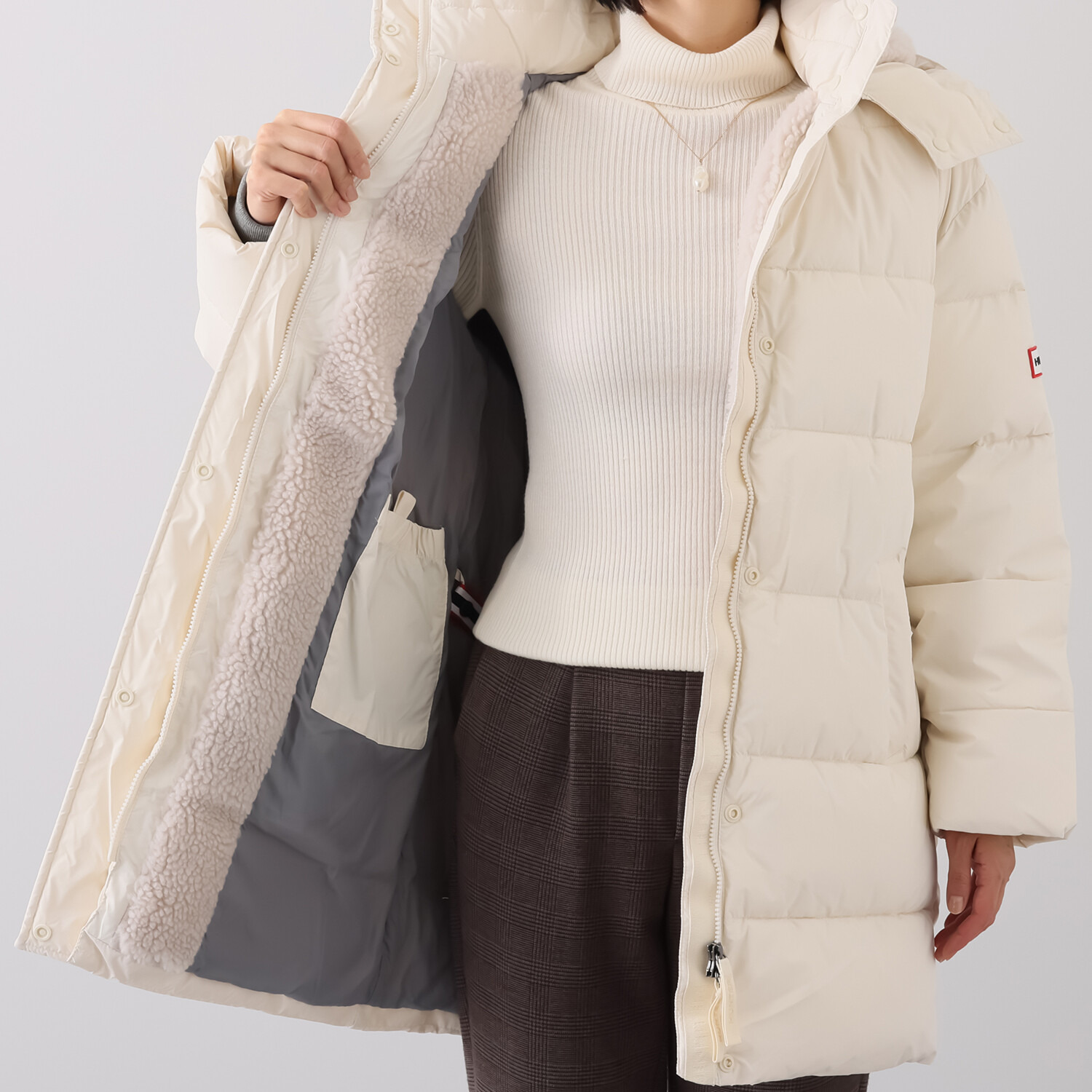 ハンター ミッドレングス パファーコート