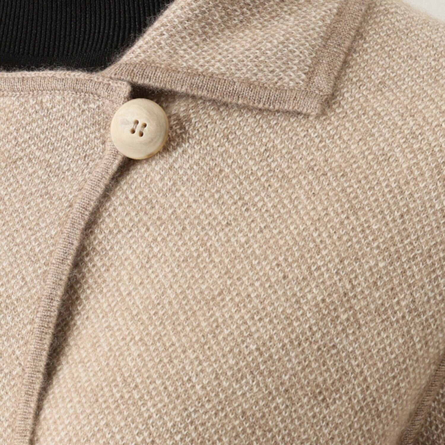 ネイチャーズ 無染色カシミヤ ヘリンボーン柄 ジャガード編 リバーシブルコート