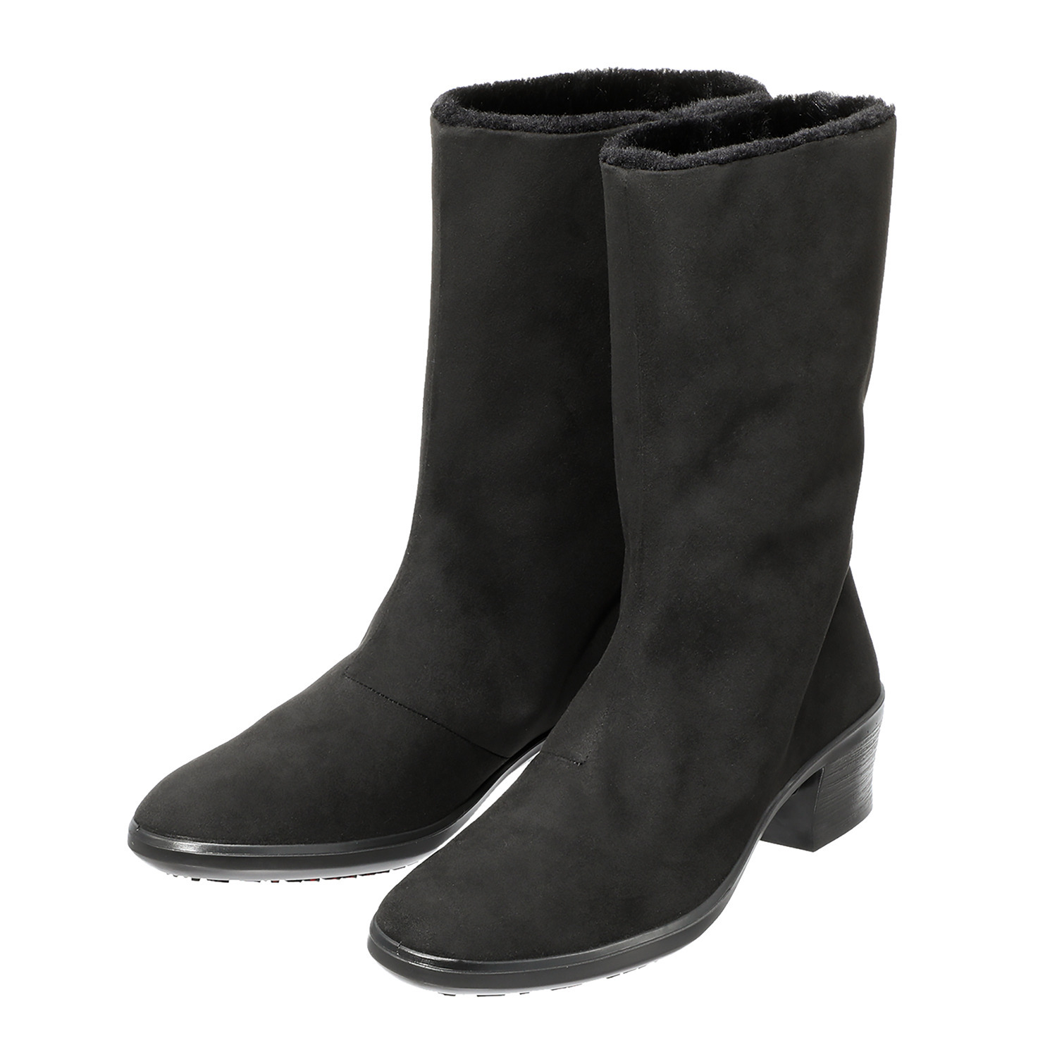 トップドライ 天気予報を気にせず履ける スエード調ファー付 エレガンスヒールブーツ