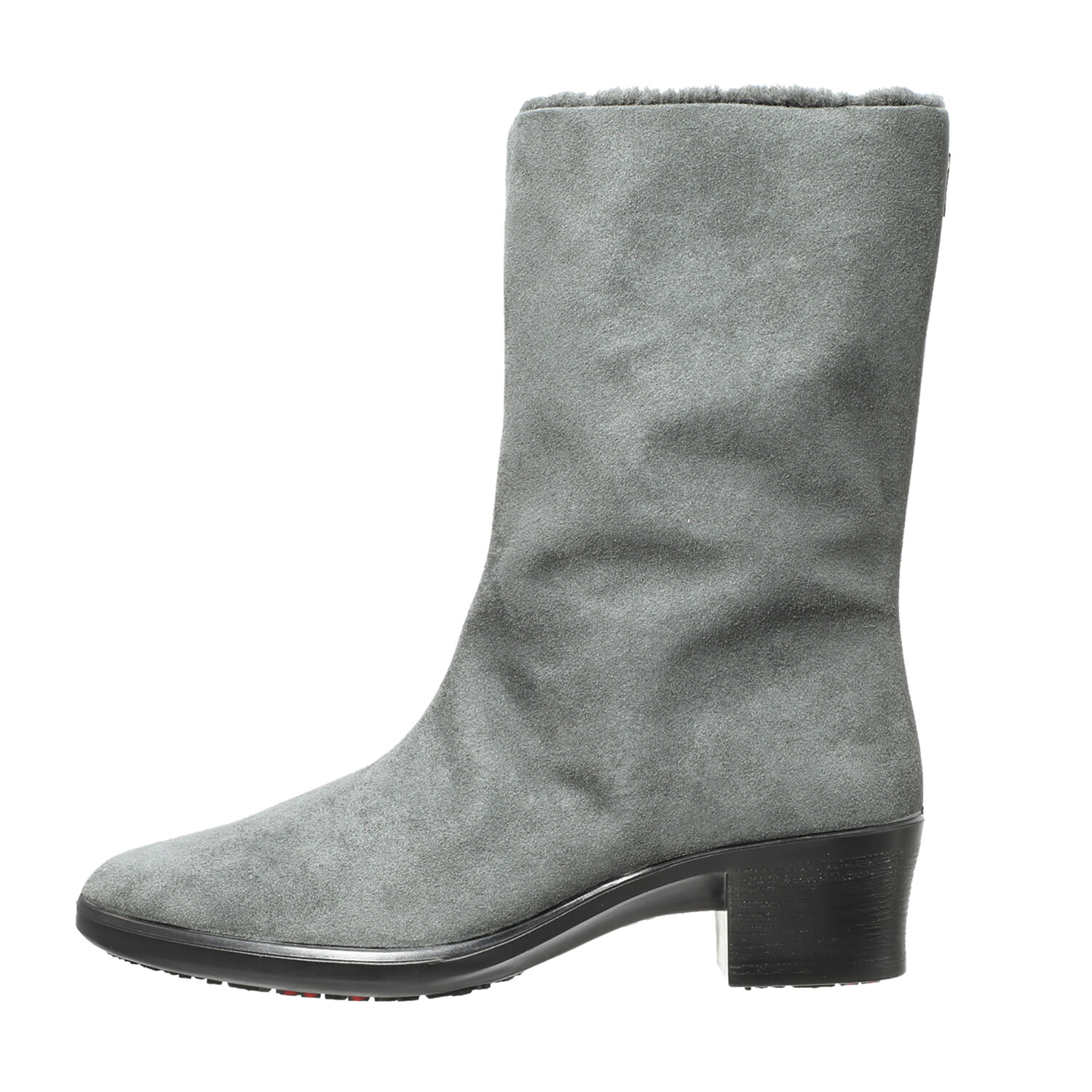 トップドライ 天気予報を気にせず履ける スエード調ファー付 エレガンスヒールブーツ