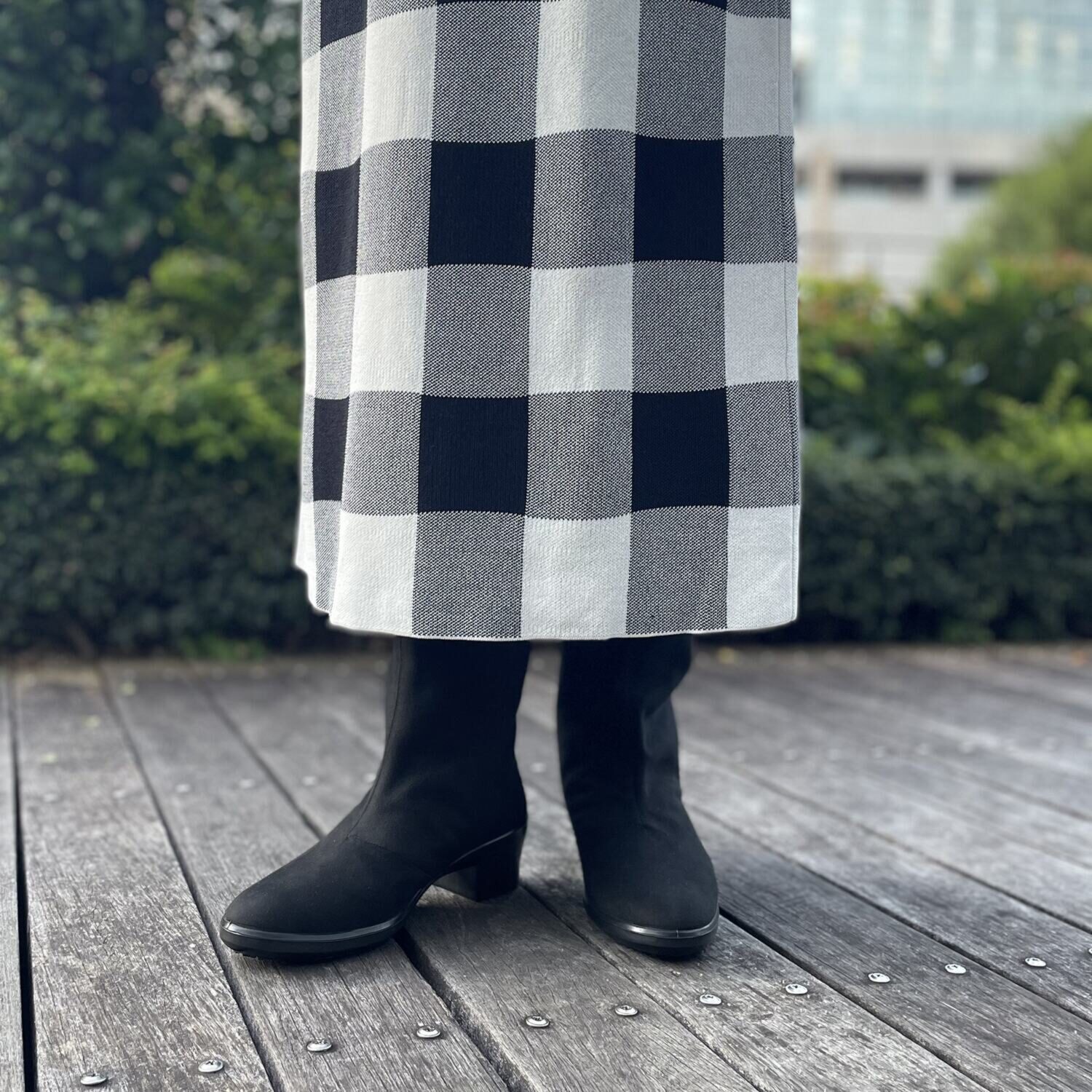 トップドライ 天気予報を気にせず履ける スエード調ファー付 エレガンスヒールブーツ