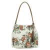 ラルジュ タッセル付 アンティーク調フラワー トートバッグ