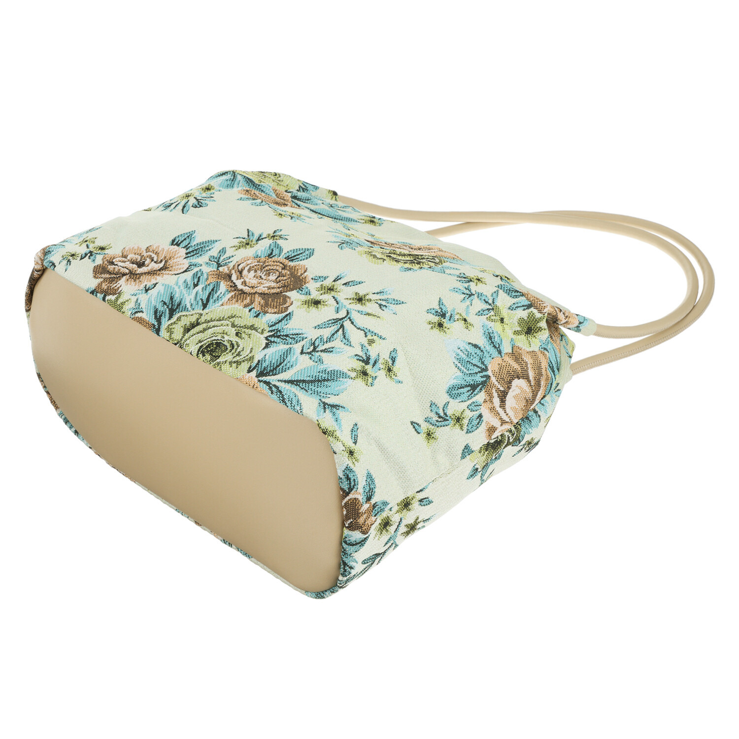 ラルジュ タッセル付 アンティーク調フラワー トートバッグ