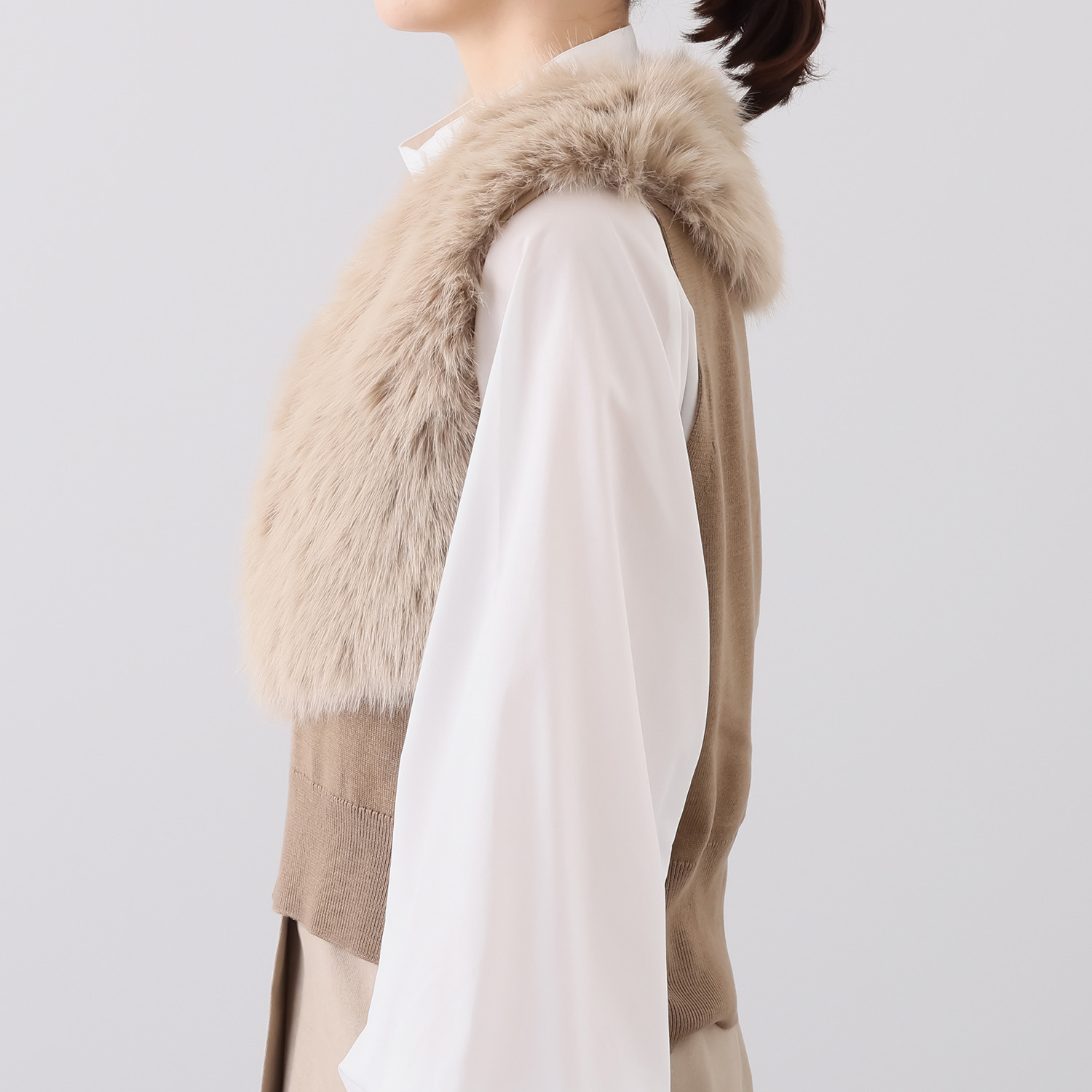 リラリー エコファーハーモニー ニットジレ