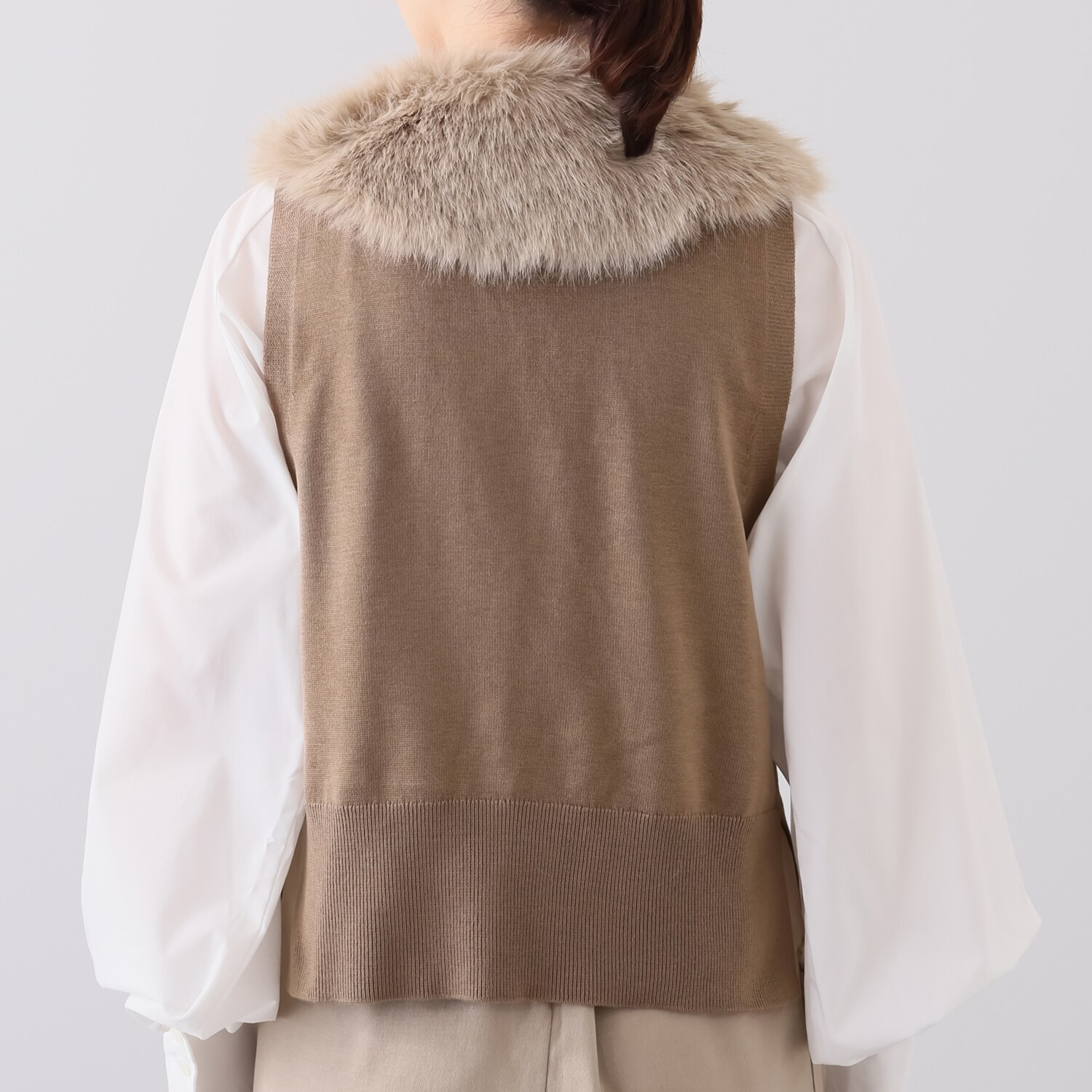 リラリー エコファーハーモニー ニットジレ