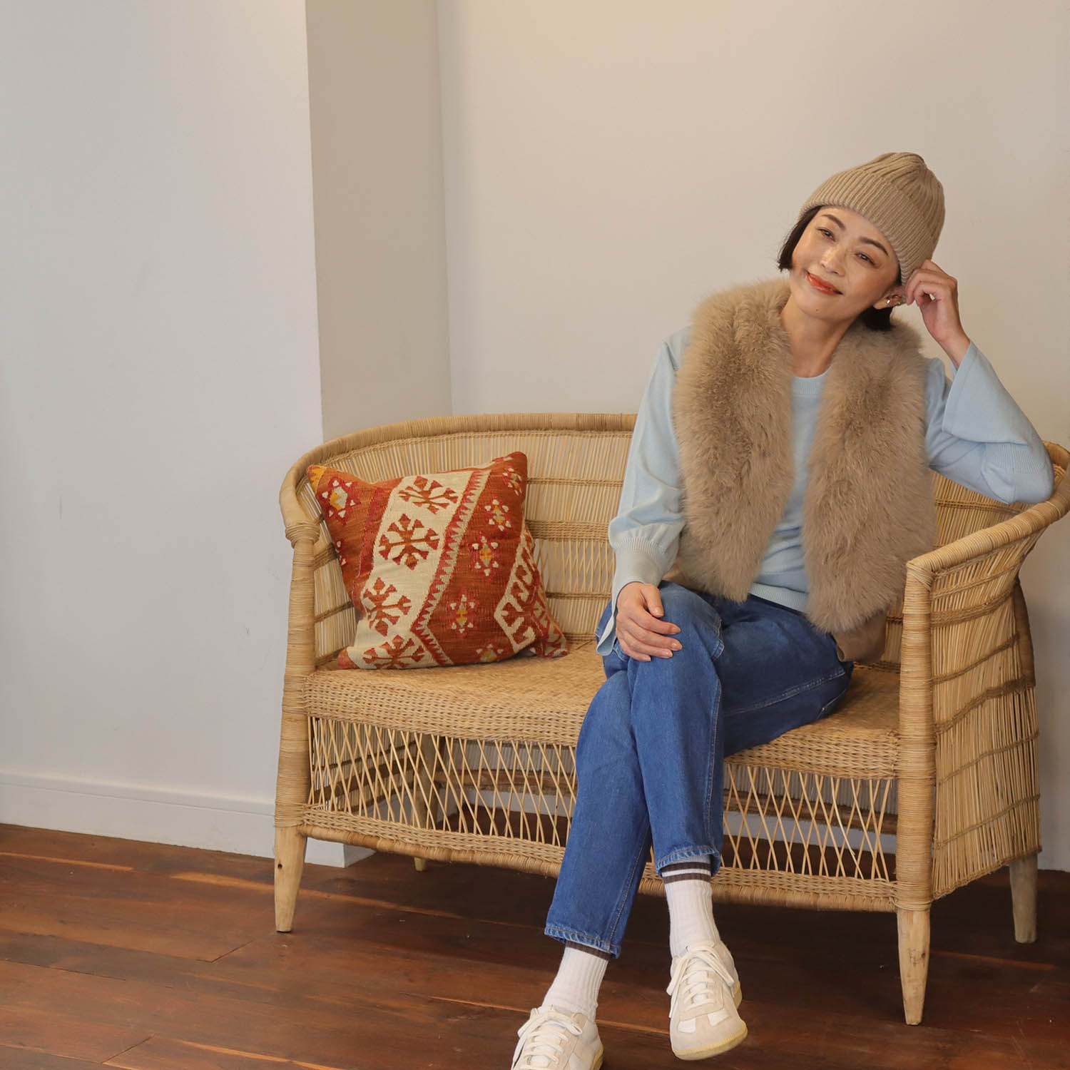 リラリー エコファーハーモニー ニットジレ