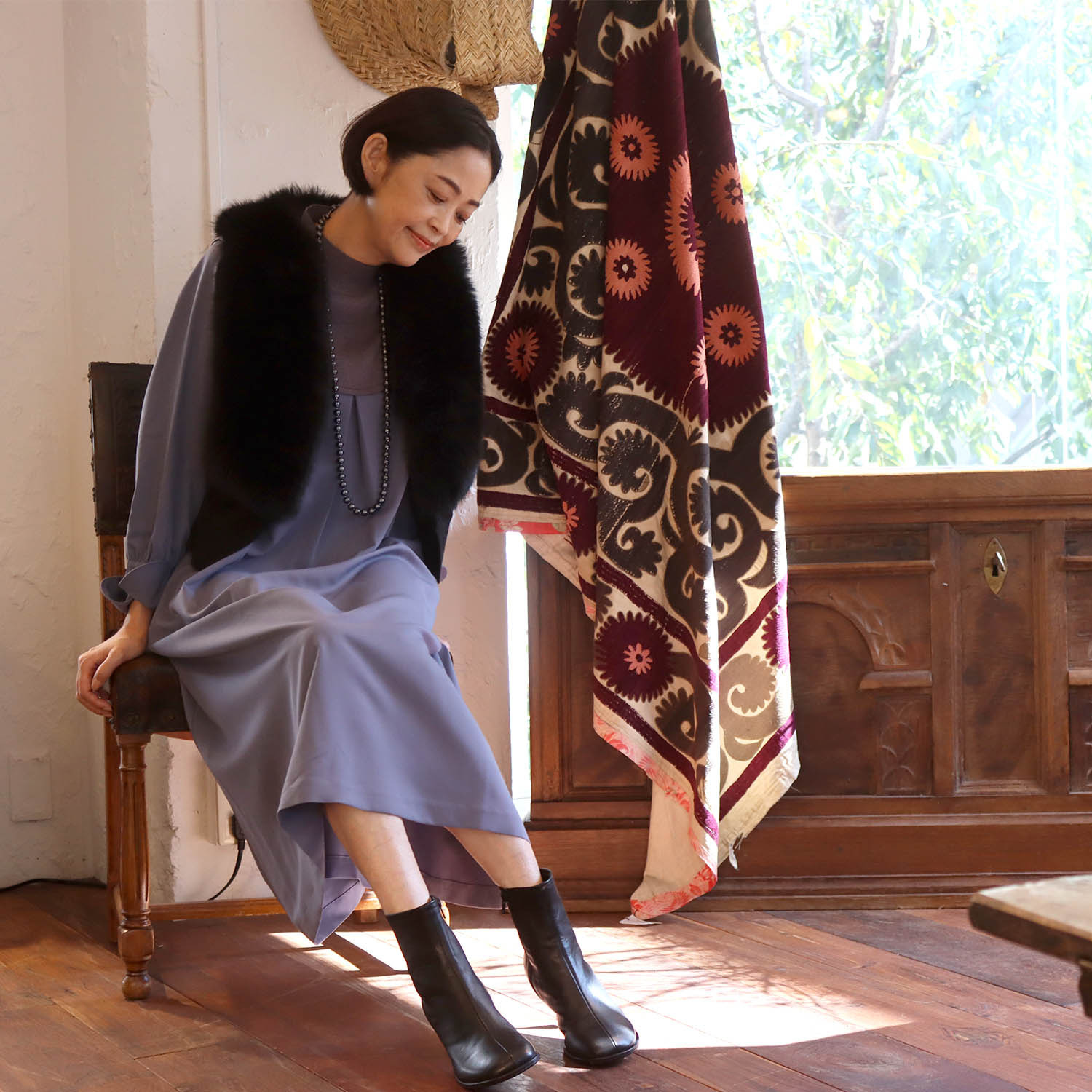 リラリー エコファーハーモニー ニットジレ