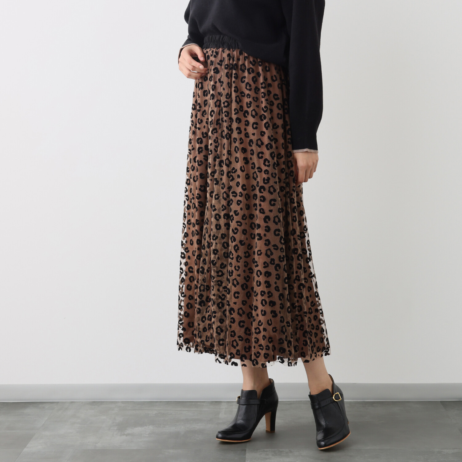 エピデミーク レオパード柄 チュールスカート