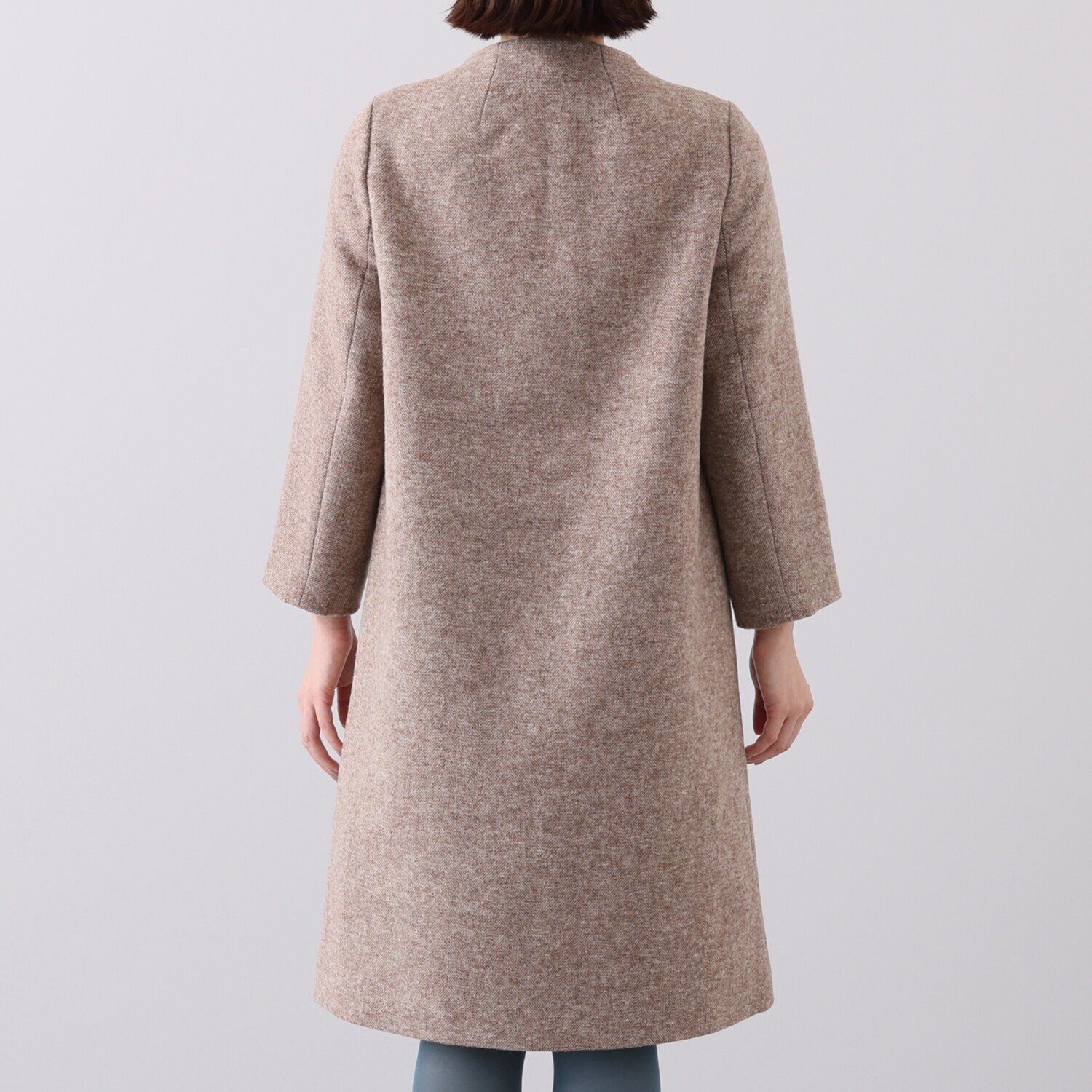 エムジェイアール　バイ マチコ　ジント　ロンドン ヘリンボーン柄 スタンドカラーコート