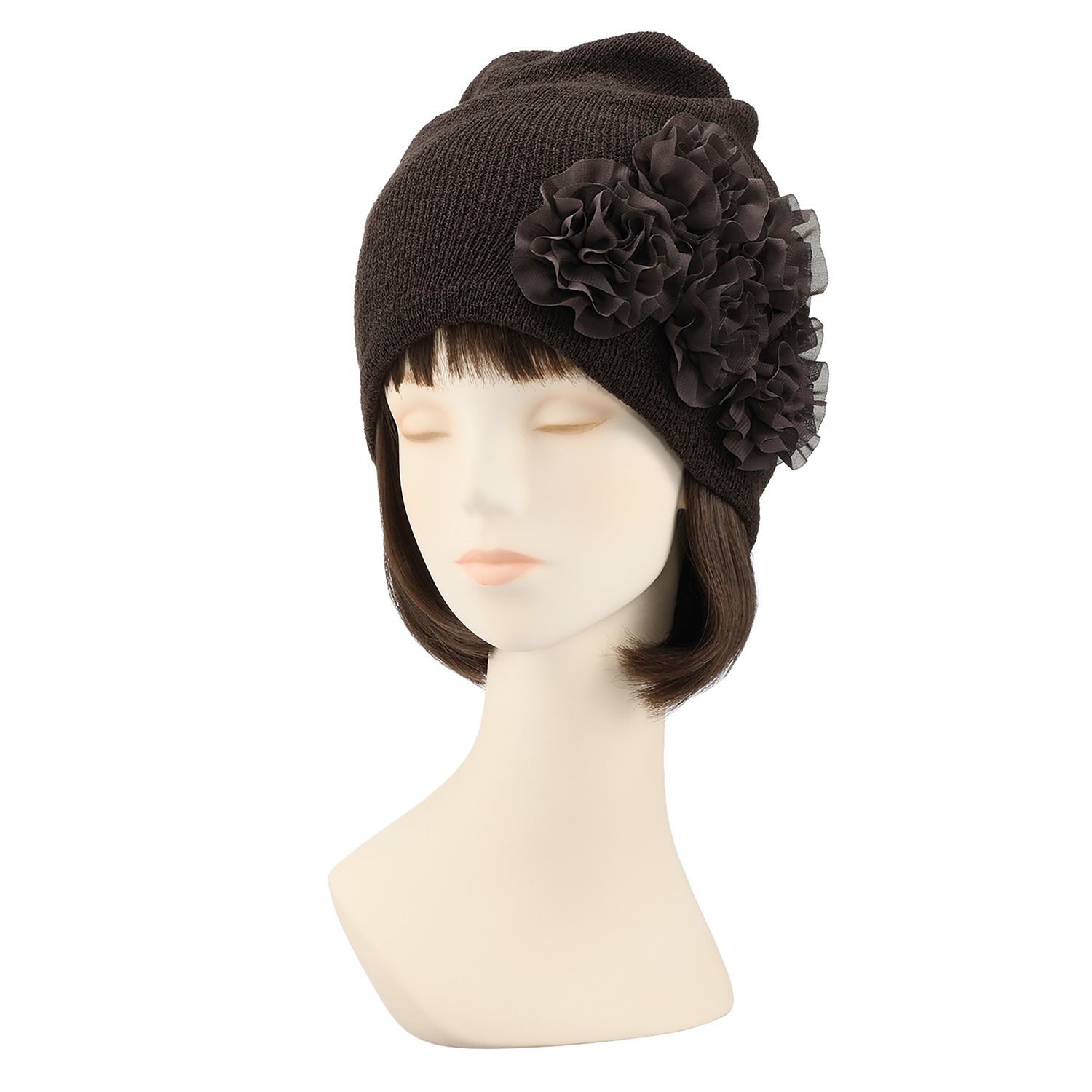 メイドバイスターズ 多彩なアレンジができる ゆったり小顔見え やわらか綿混ニット帽子