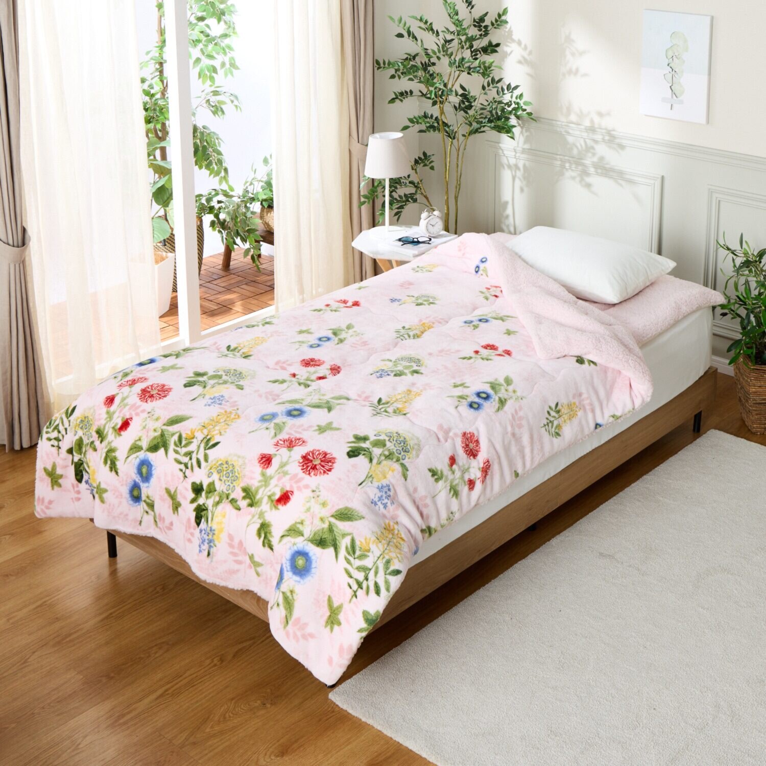 大津毛織 吸湿発熱ホットテックス シープ調 モコモコボリューム わた入り毛布 ＜シングル＞