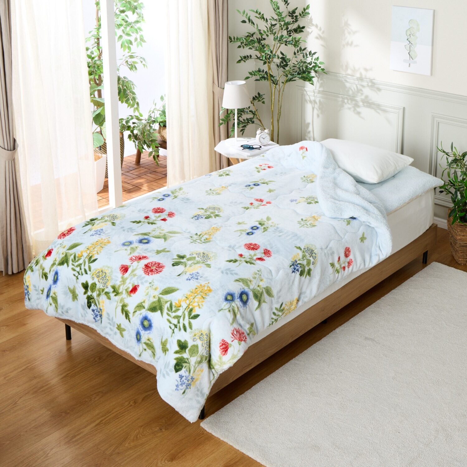 大津毛織 吸湿発熱ホットテックス シープ調 モコモコボリューム わた入り毛布 ＜シングル＞