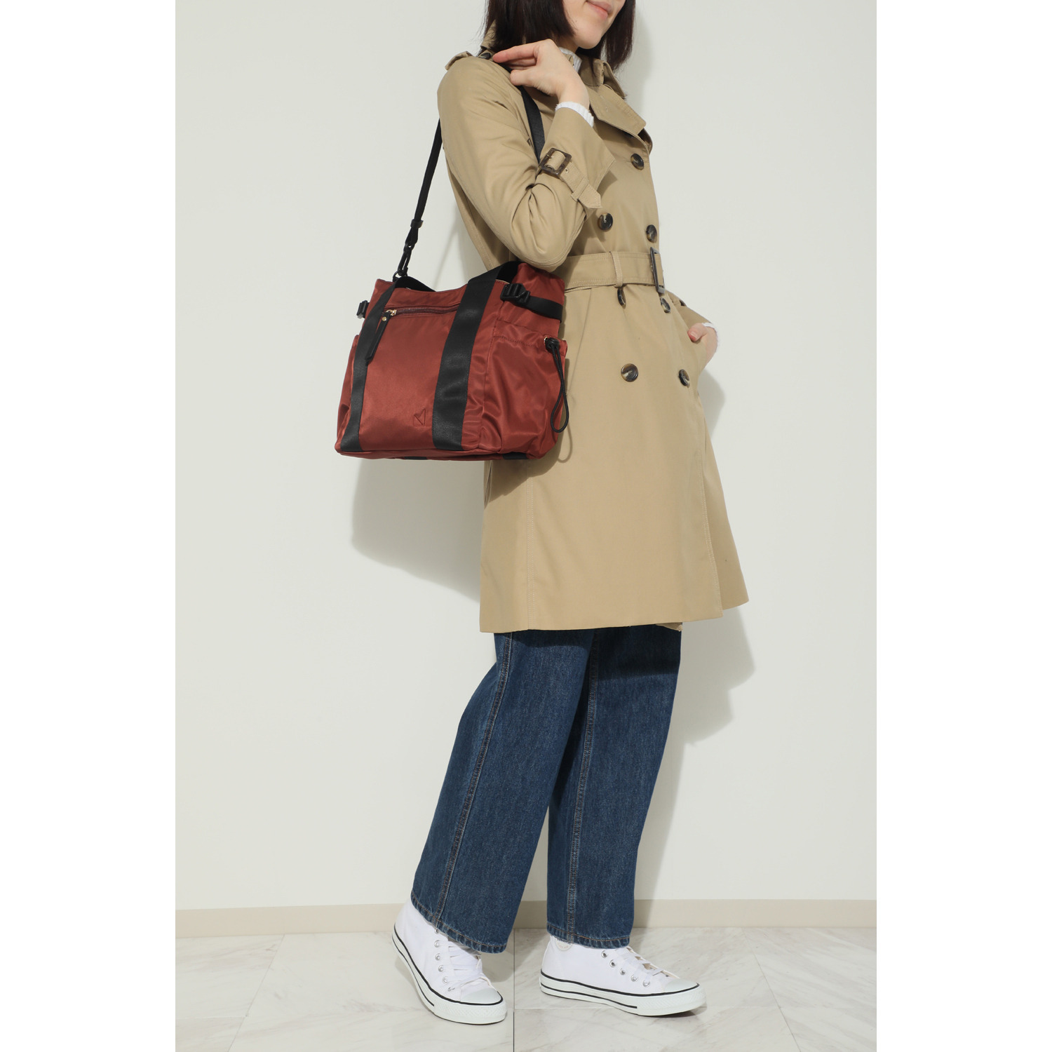 メゾンヴェール はっ水ナイロン 軽量２ウェイトートバッグ