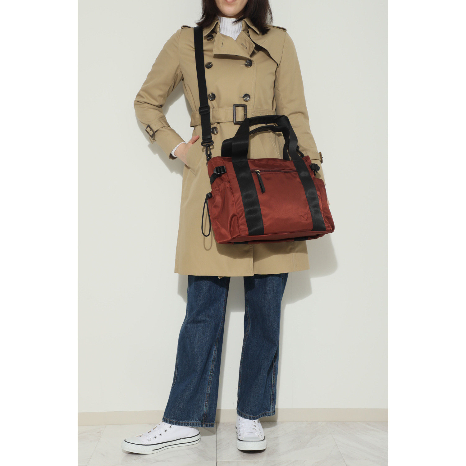 メゾンヴェール はっ水ナイロン 軽量２ウェイトートバッグ