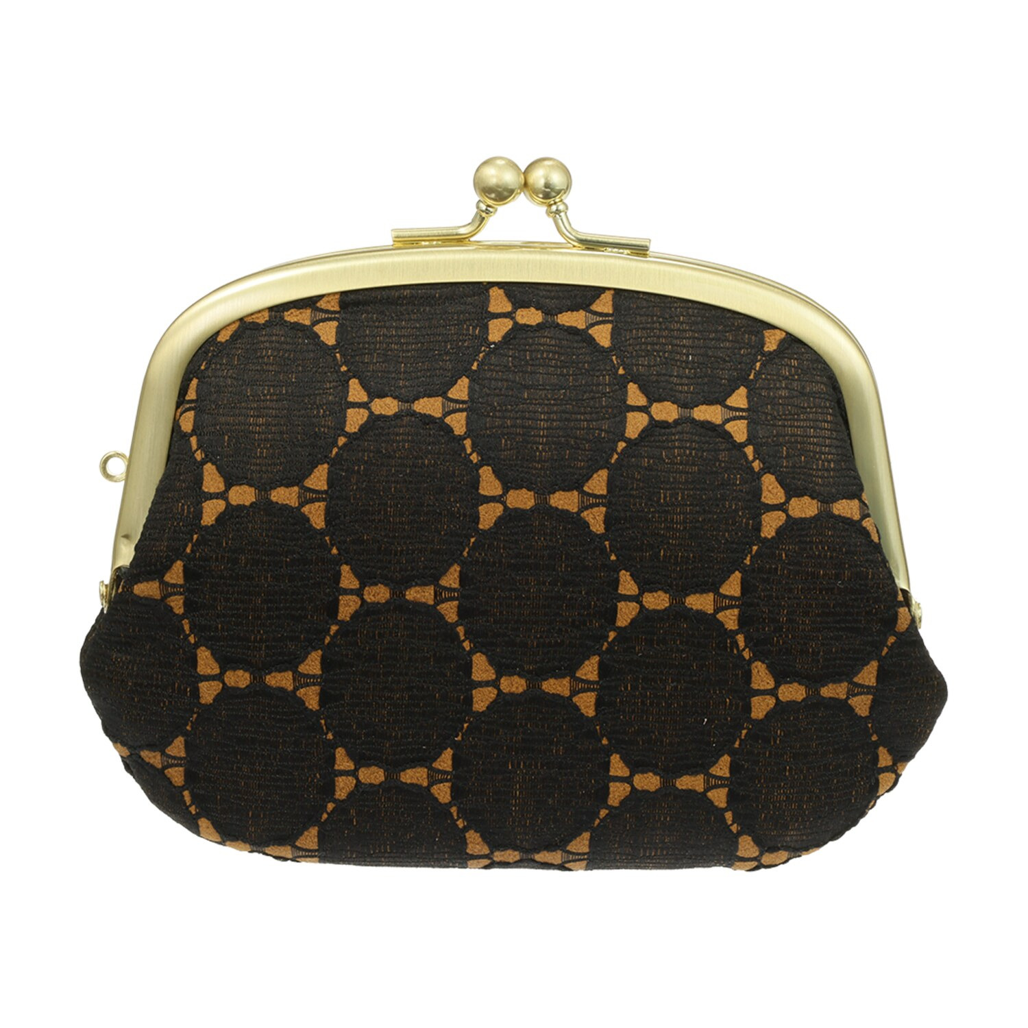 ズッケロ 日本製 ドットレースデザイン レザーがま口ウォレット