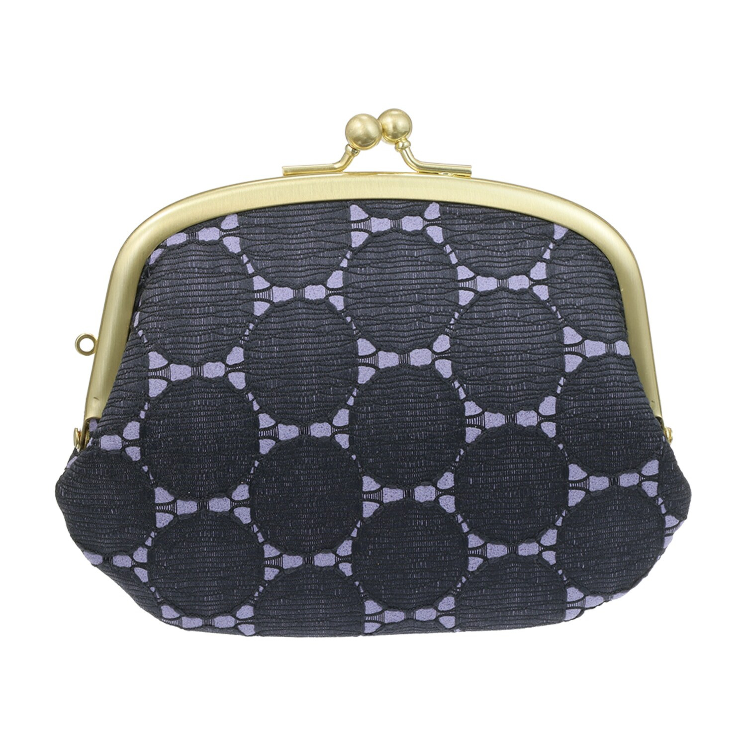 ズッケロ 日本製 ドットレースデザイン レザーがま口ウォレット