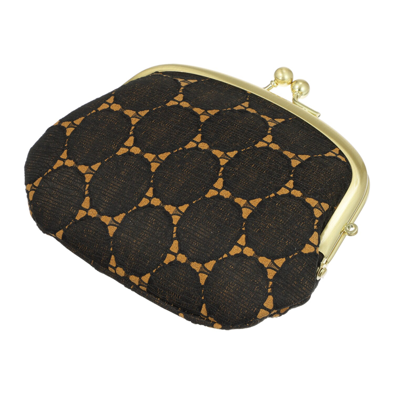 ズッケロ 日本製 ドットレースデザイン レザーがま口ウォレット