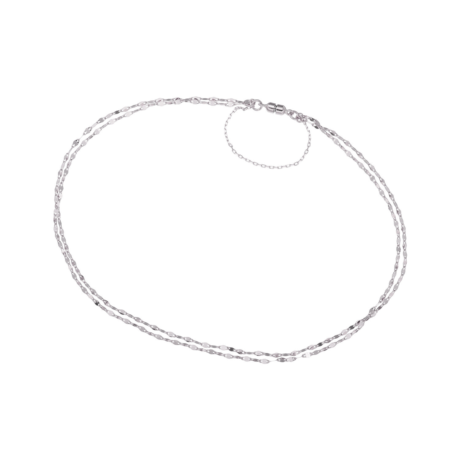 オーサムジュエリー プラチナ８５０ ２連ペタルチェーン マグネットブレスレット