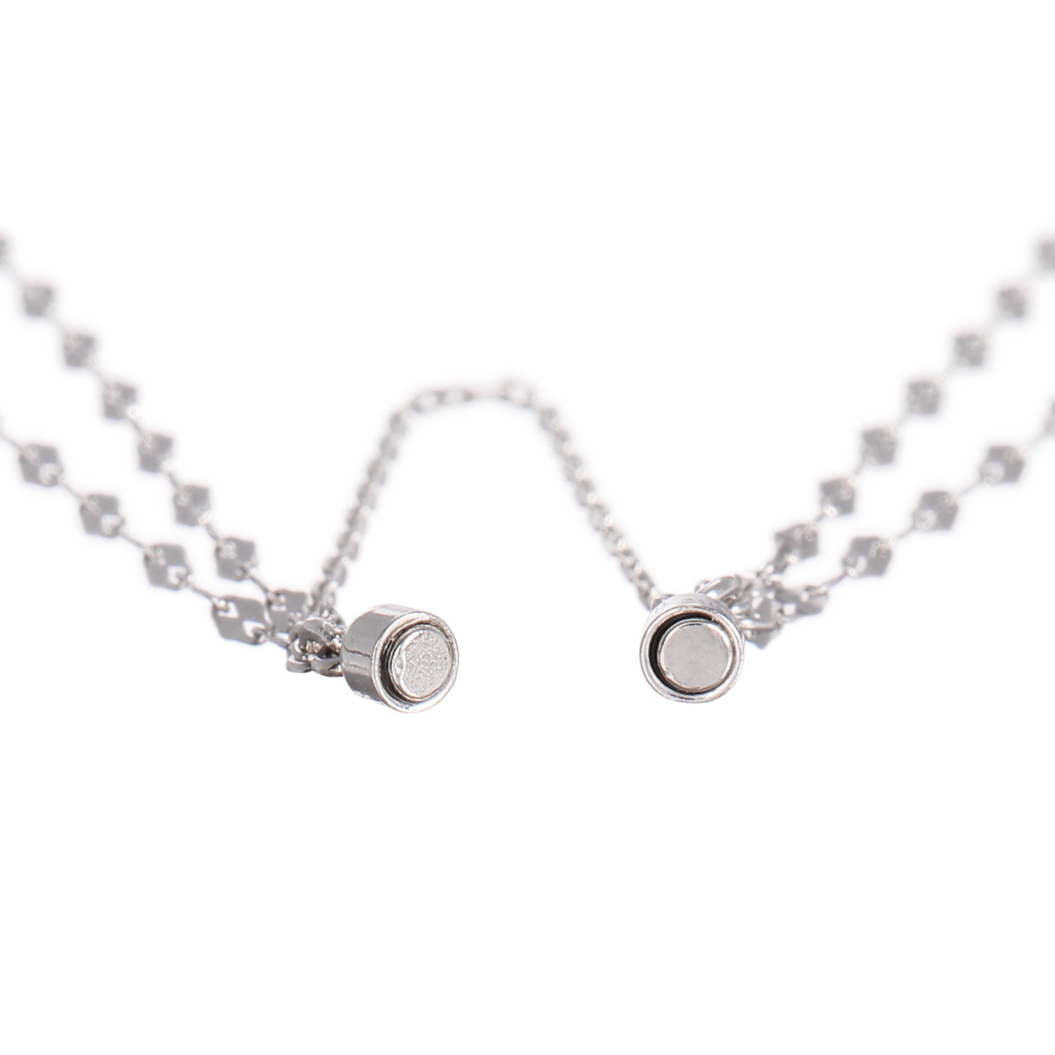 オーサムジュエリー プラチナ８５０ ２連ペタルチェーン マグネットブレスレット