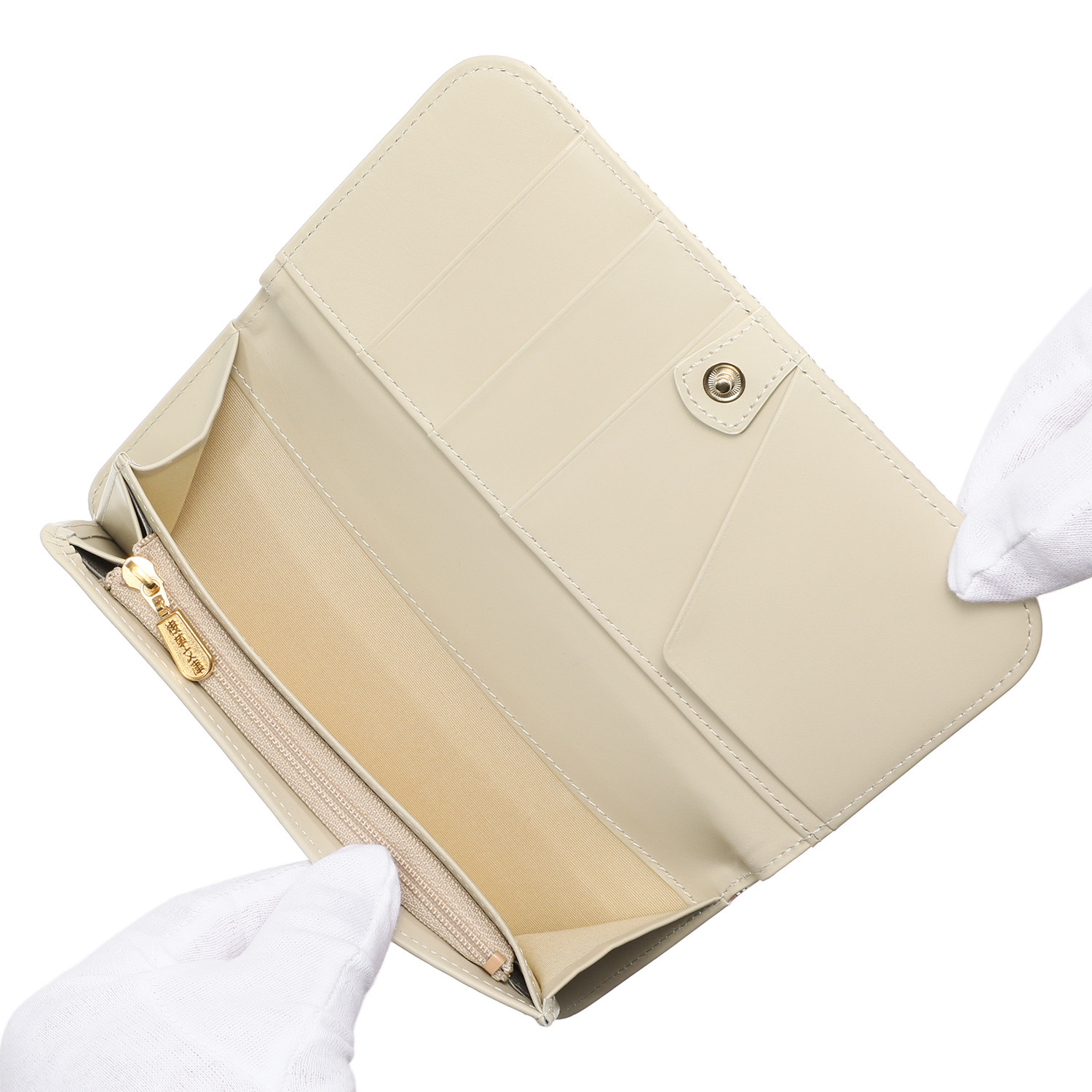 浅草文庫 はっ水 牛革 合わせ長財布