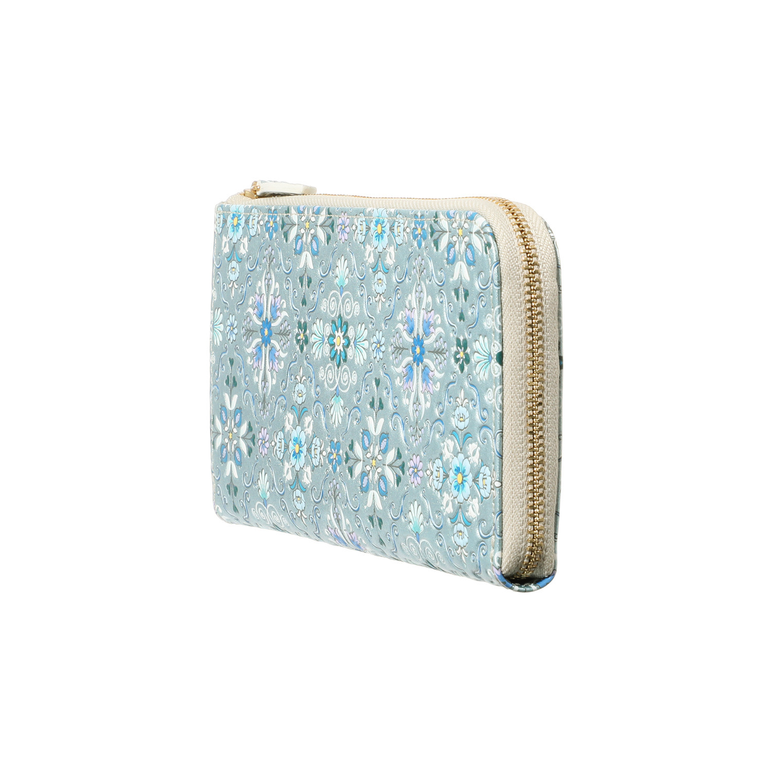 浅草文庫 はっ水 牛革 Ｌ字ファスナー長財布 “オリエント”