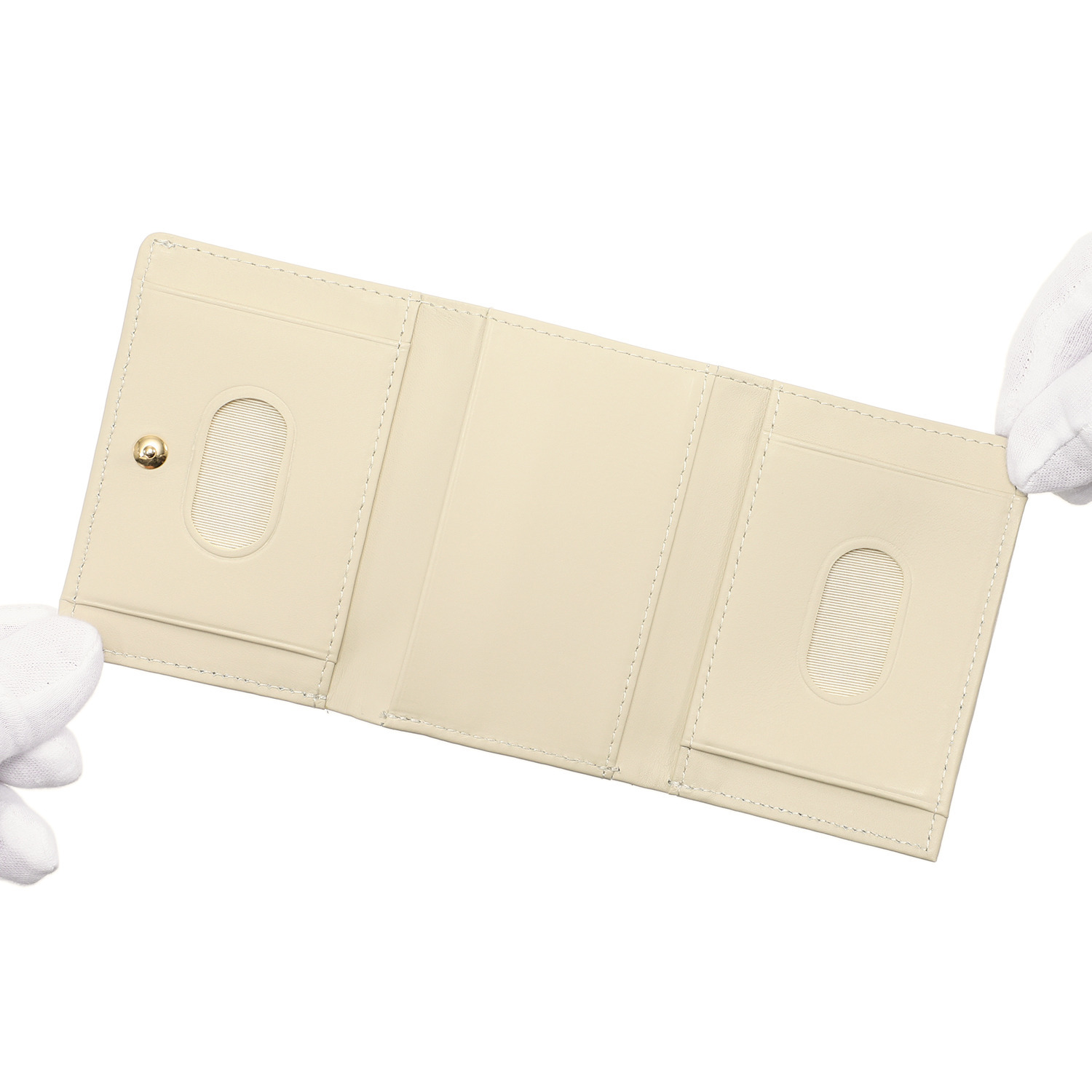 浅草文庫 はっ水 牛革 三つ折り財布