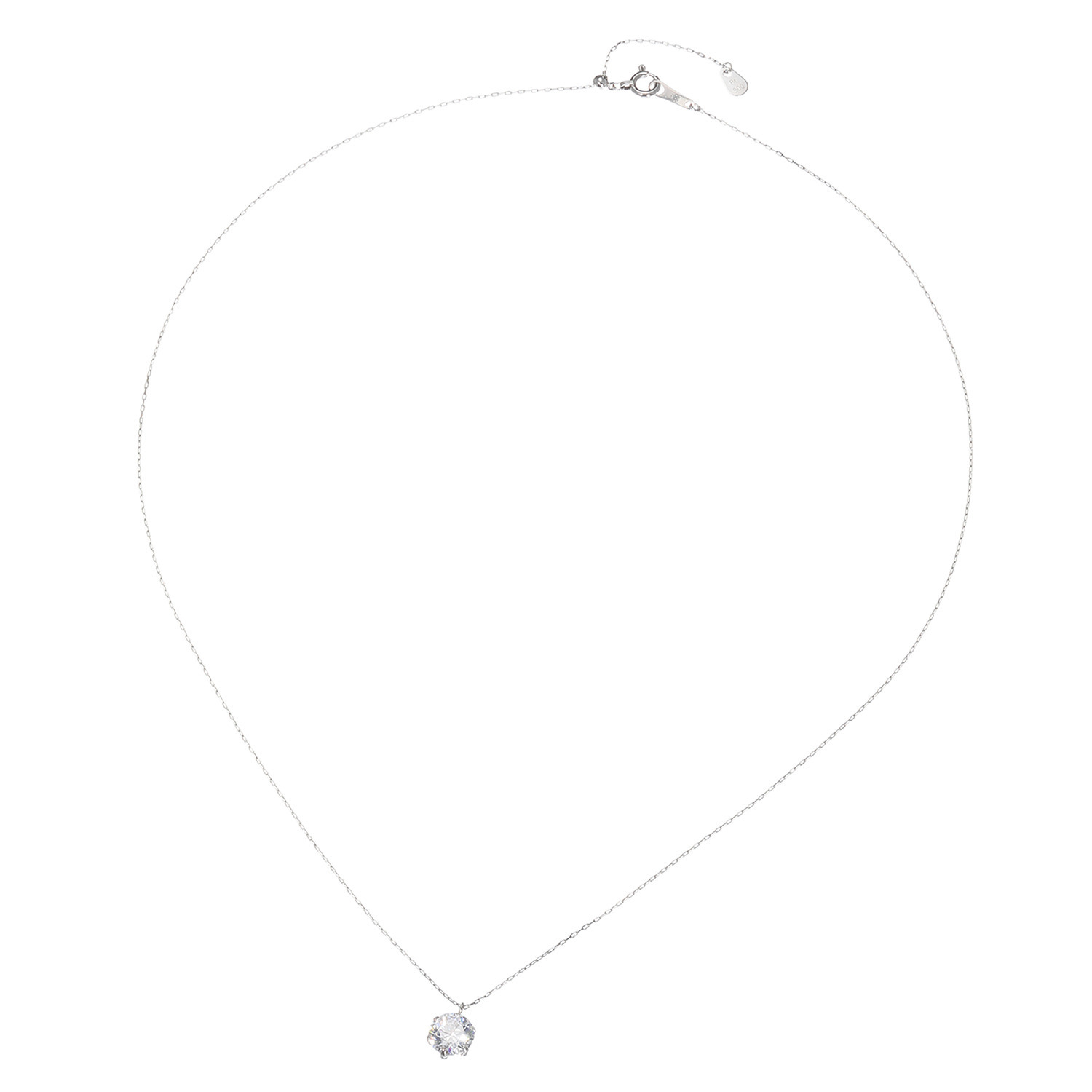 エクセレントイヴ プラチナ９００ プレシオサ社製ＣＺ ソリティア ネックレス