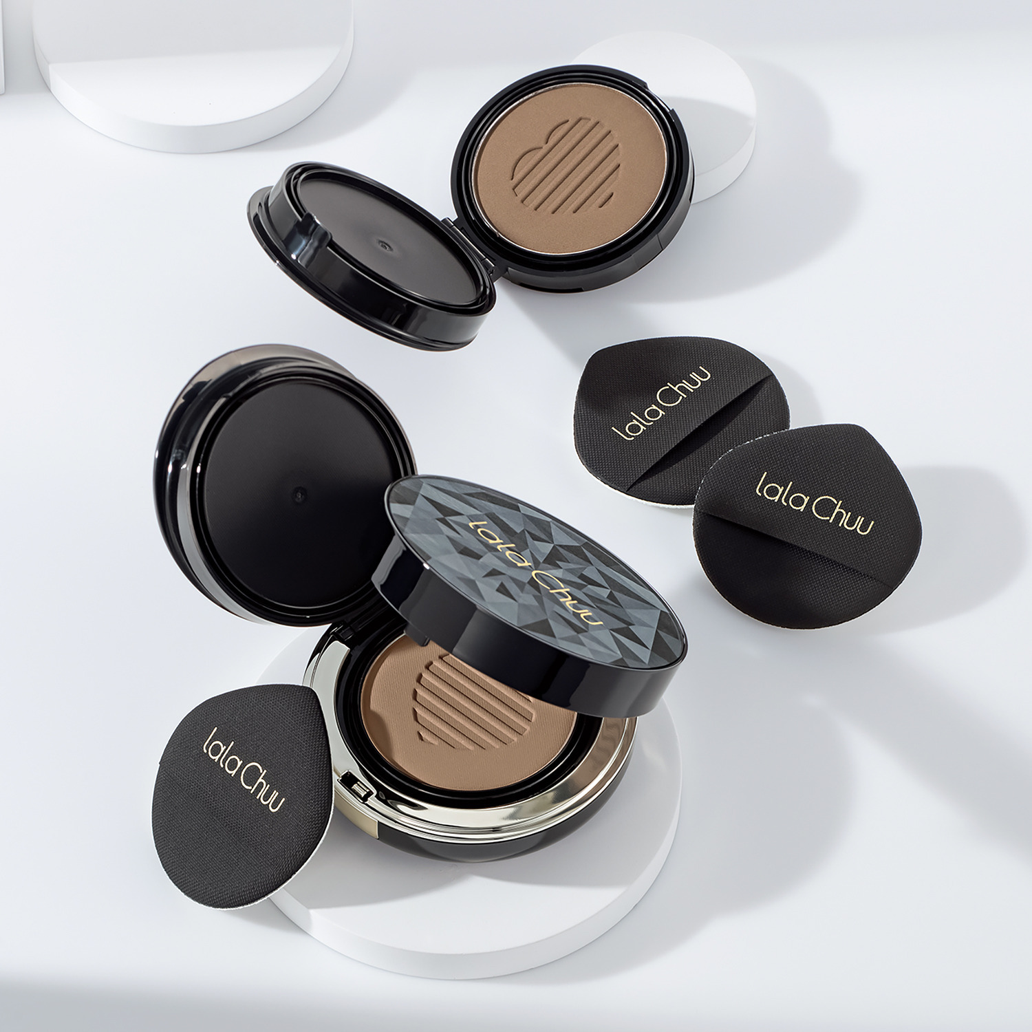 ララチューデビュー５周年 メイク効果で白髪と薄毛を 簡単瞬時にカバー ヘアファンデーション プレミアムＥＸ ＜ライトブラウン＞ ２個分＆パフセット