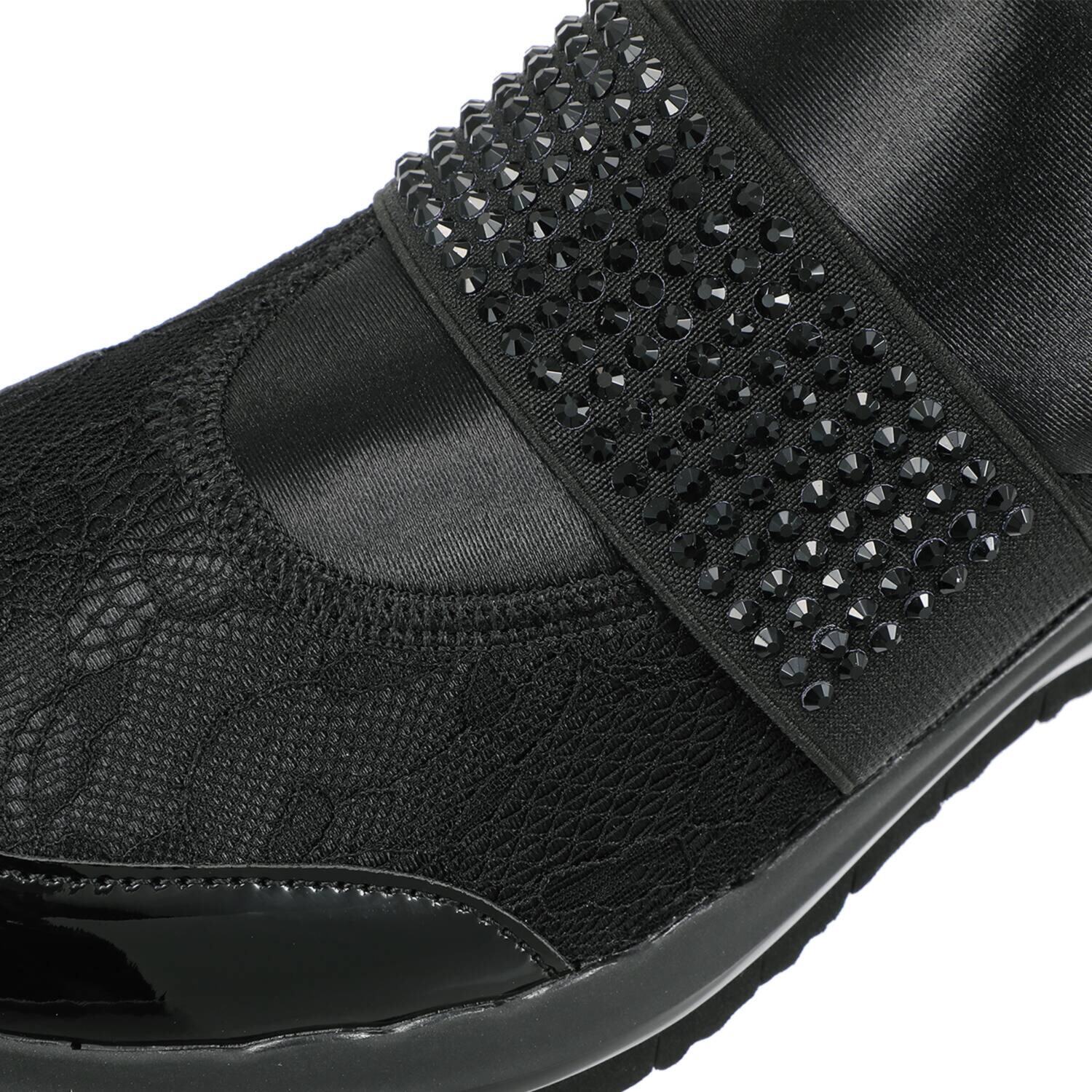 まるで裸足感覚！ 美ウォーキングに導く ヌーディウォーク スニーカー ストレッチレース コンビビジューベルト