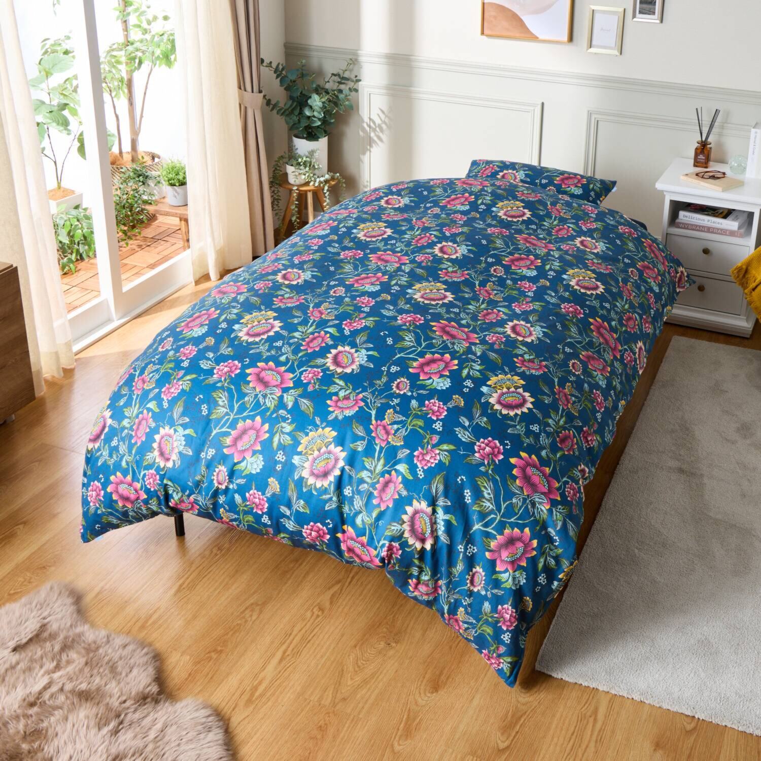 ウェッジウッド ワンダーラスト　トンキン 両サイドファスナー コットン１００％サテン 掛けふとんカバー ＜シングル＞