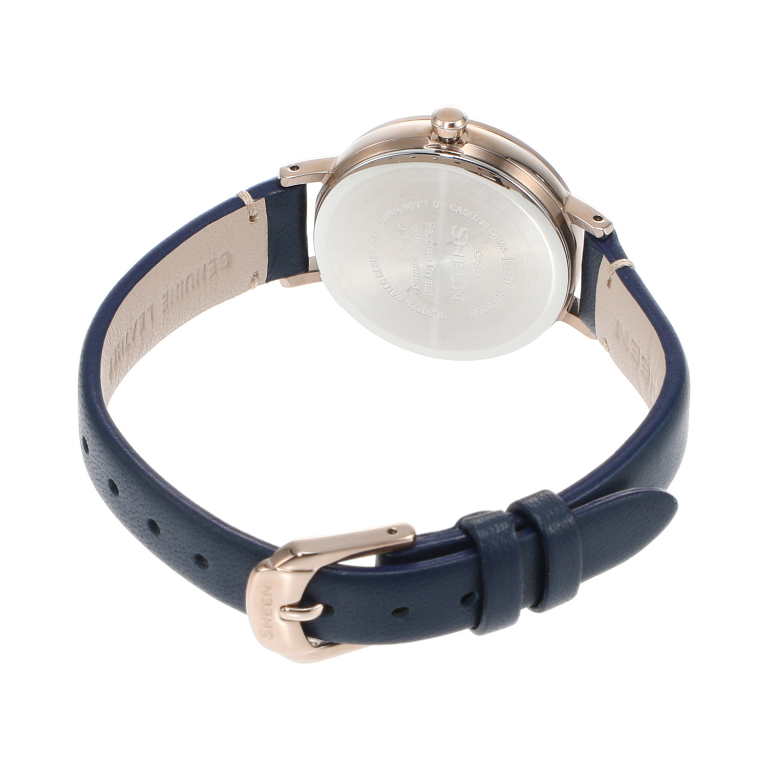 カシオ ＳＨＥＥＮ（シーン） ラウンドフェイス レディース ソーラー腕時計 ＜ネイビー＞