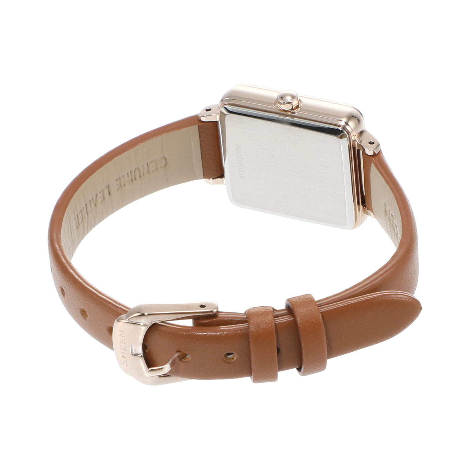 カシオ ＳＨＥＥＮ（シーン） スクエアフェイス レディース ソーラー腕時計 ＜ブラウン＞