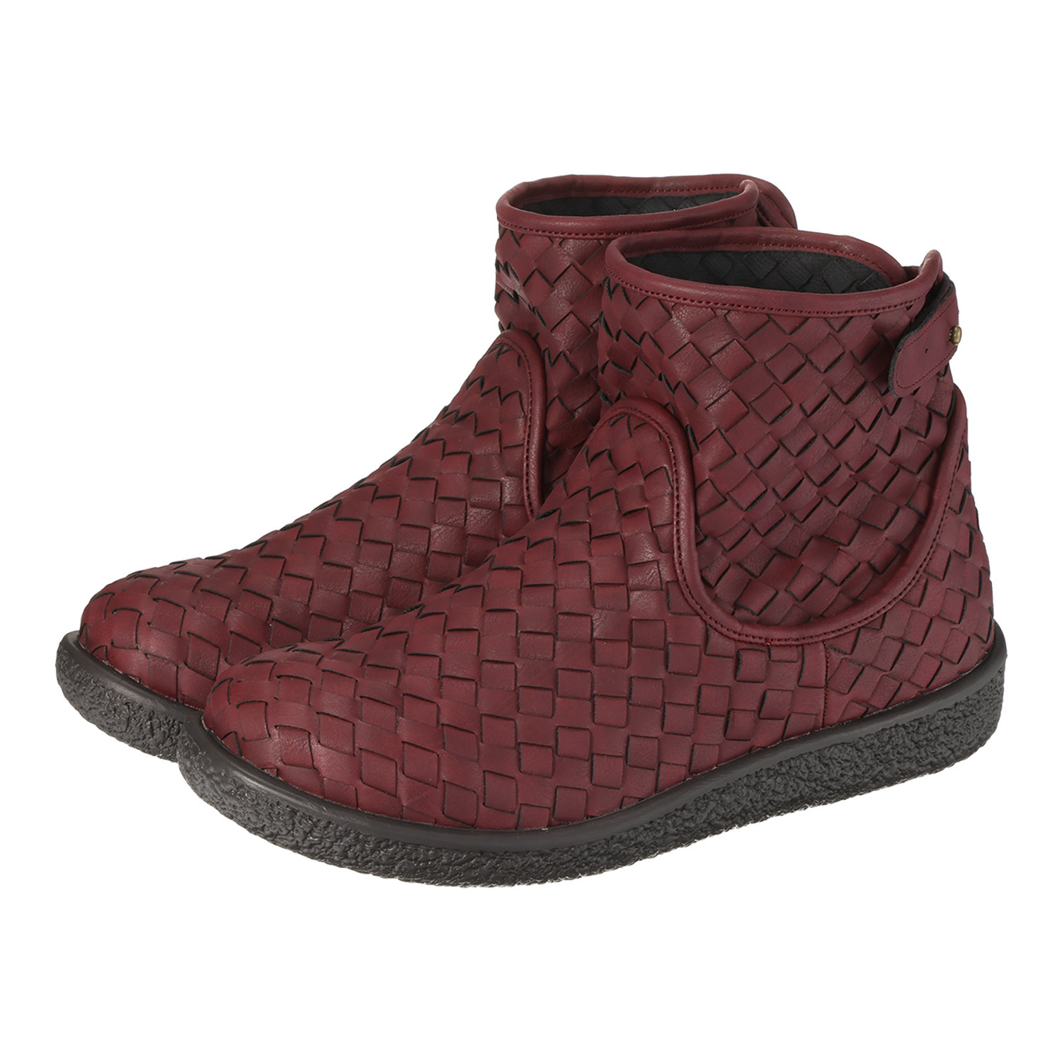 リン・クローバー 経年変化も楽しめる メッシュデザイン インヒールショートブーツ