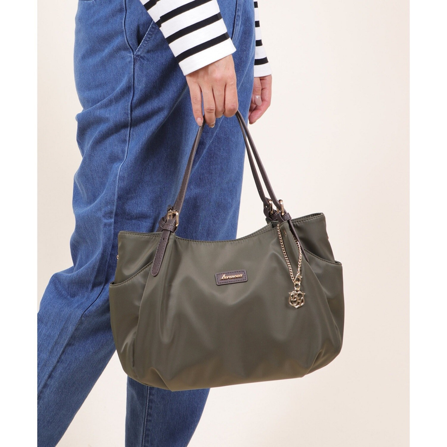 ベルモサ ポーチ＆ ショルダーストラップ付 トートバッグ